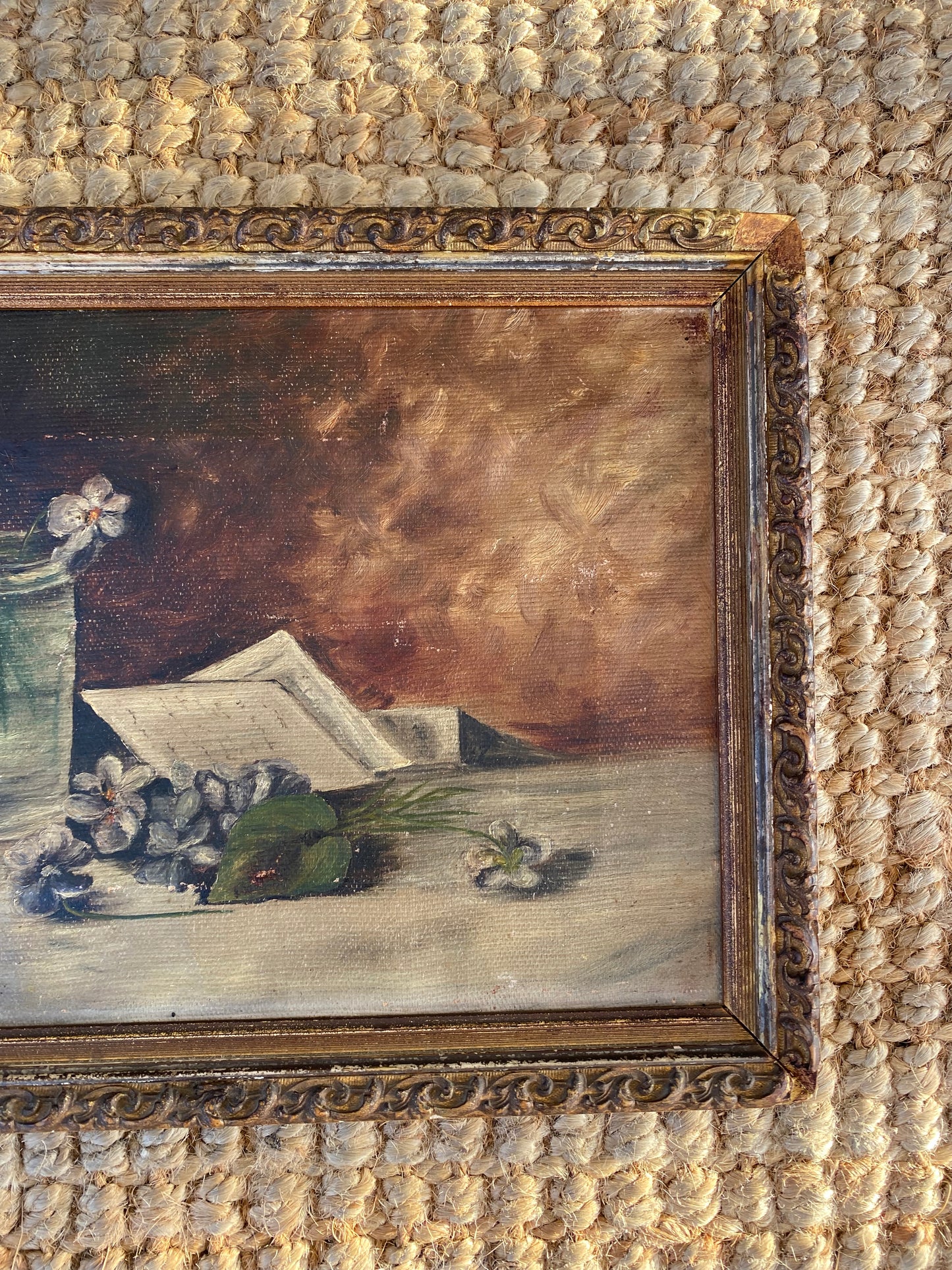 Antique Framed Floral Still Life. Oil on Canvas- 10x16”