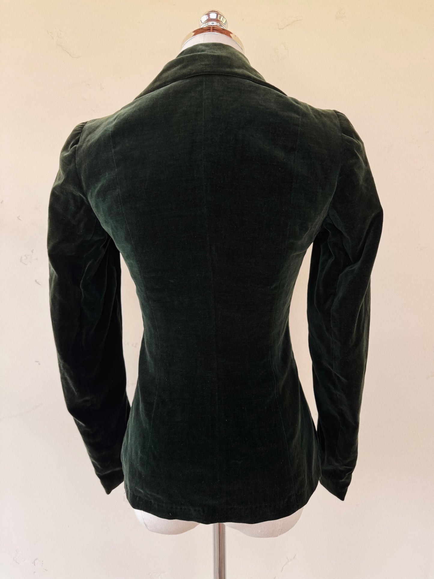 1940s Unique Emerald Green Velvet Jacket- S