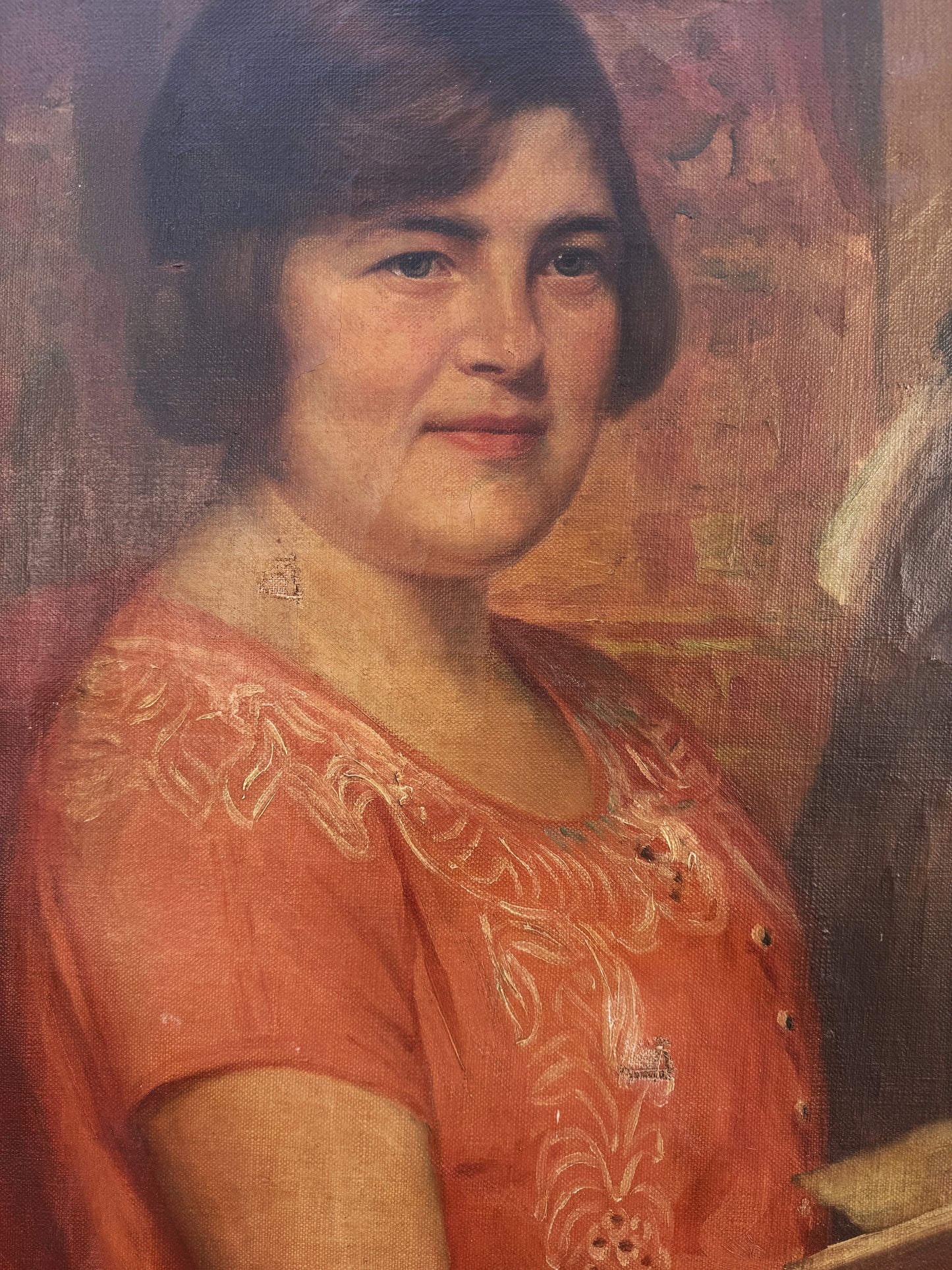 1920s Antique Overtly Large Portrait of a Family- 42 X 56”