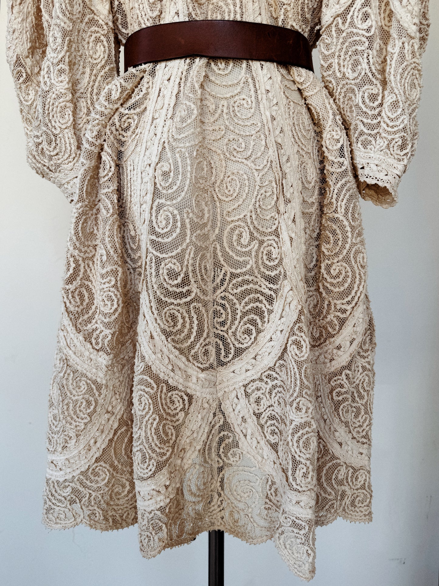 Antique Balloon Sleeve Net + Soutache Duster