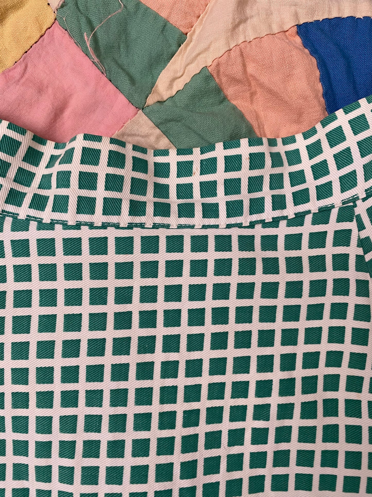 1940s White + Green Cotton Playsuit Set- XS/S