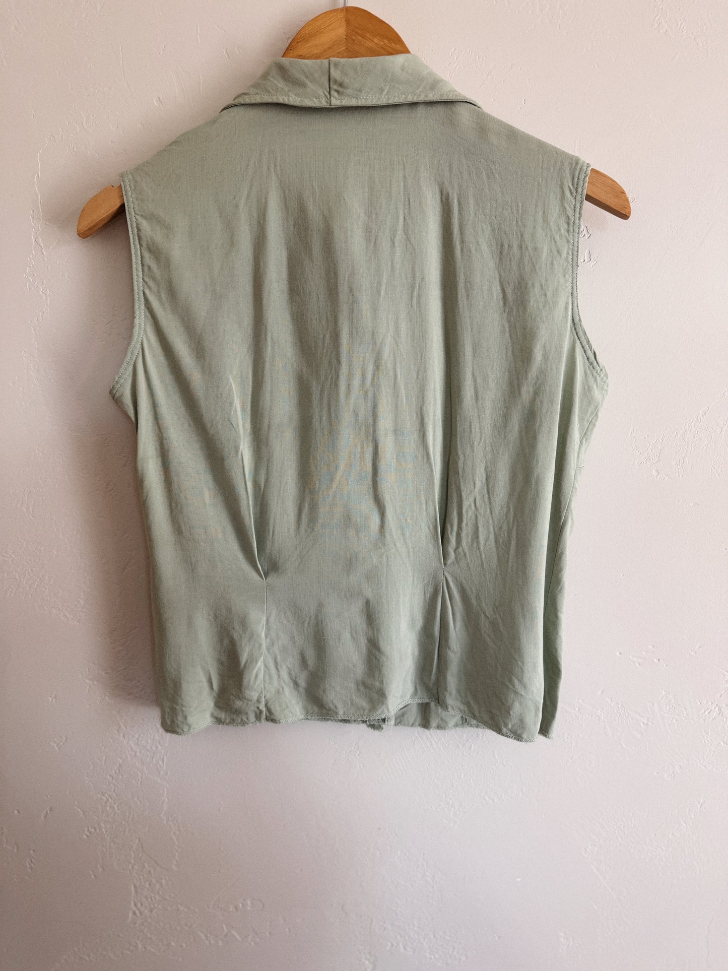 1950s Sea Foam Rhinestone Arrow Western Top- S/M