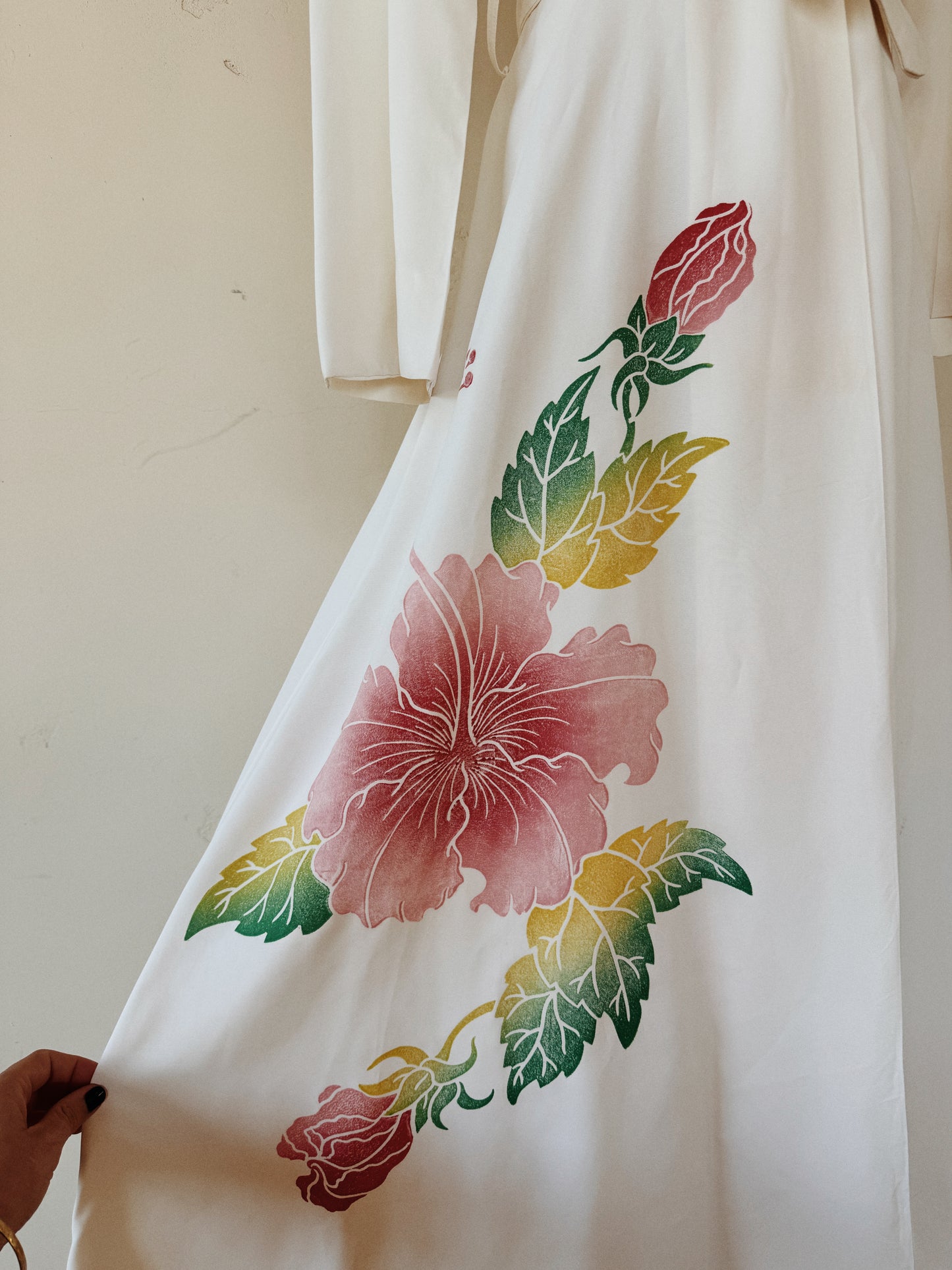 1940s Hawaiian Hibiscus Airbrush Dressing Gown- S/M
