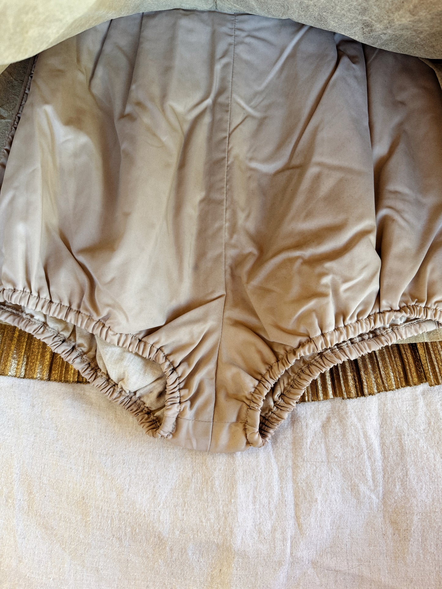 1950s Golden Lamé Bombshell Pleated Playsuit- S