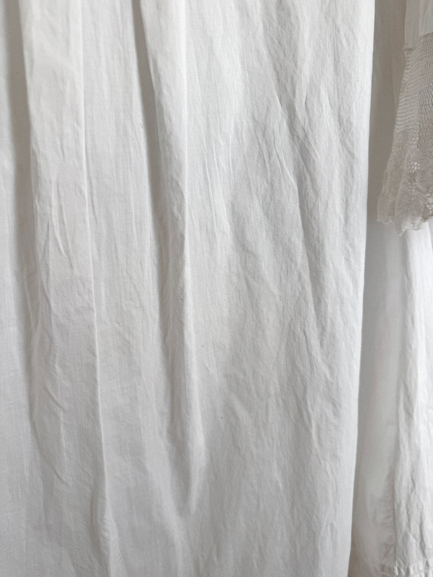 Edwardian White Angel Sleeve Boudoir Robe w/ Handmade Lace- S-S/M