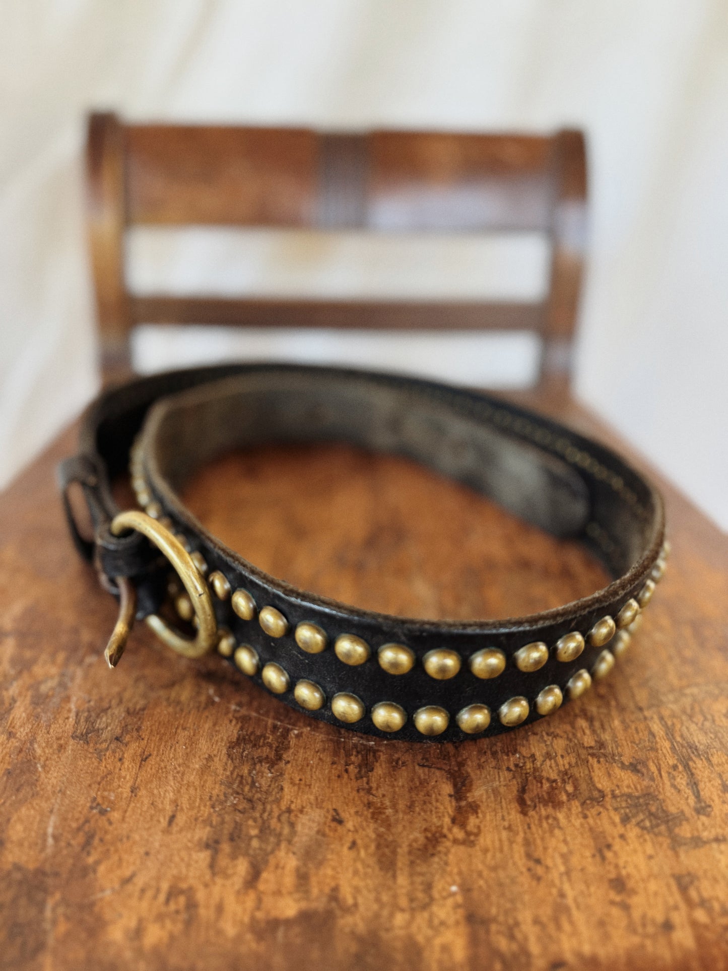 1950s/60s Studded Leather Moto Belt