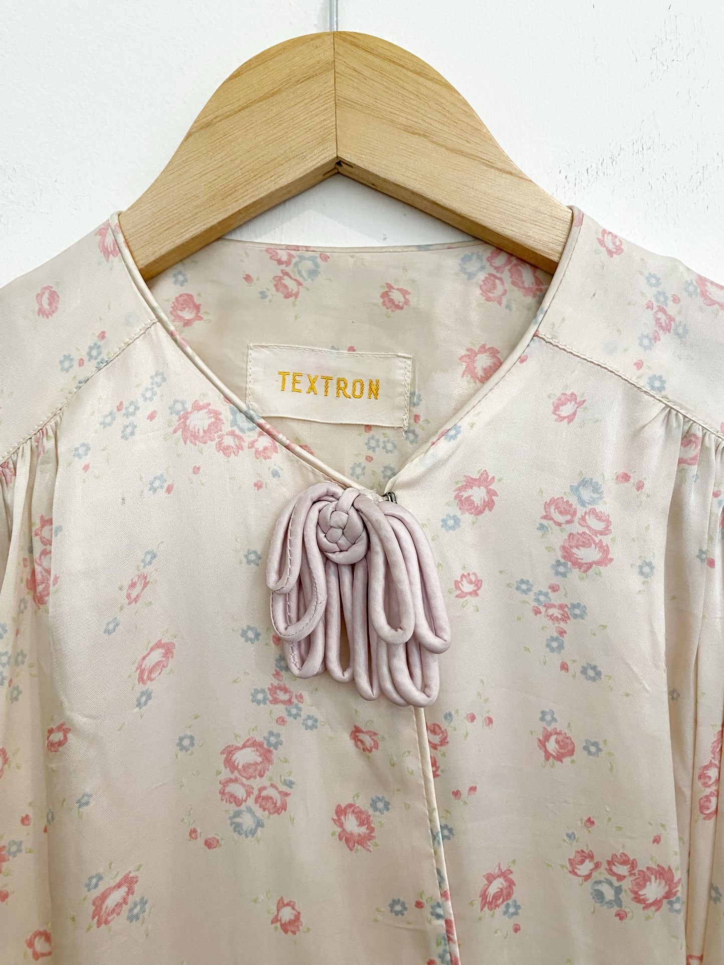 1940s Silk + Rayon Floral Dressing Gown by Textron- M