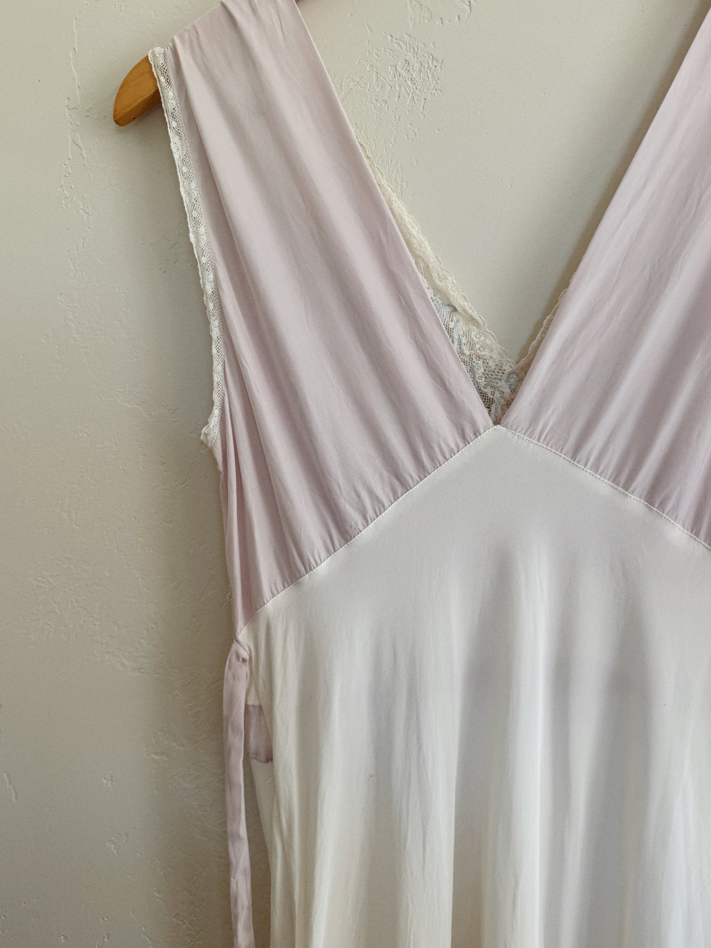 1940s Lavender + Periwinkle Floral Slip Dress- S/M