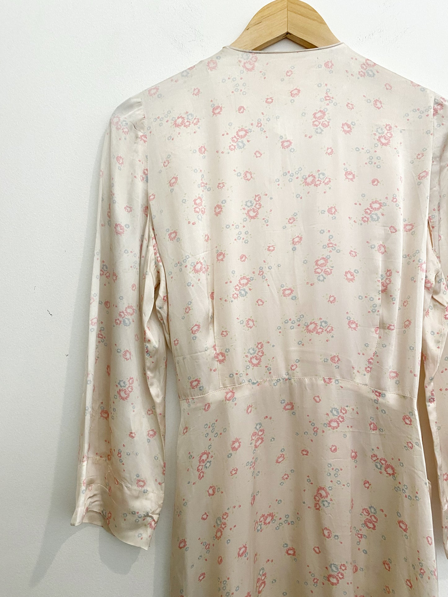 1940s Silk + Rayon Floral Dressing Gown by Textron- M
