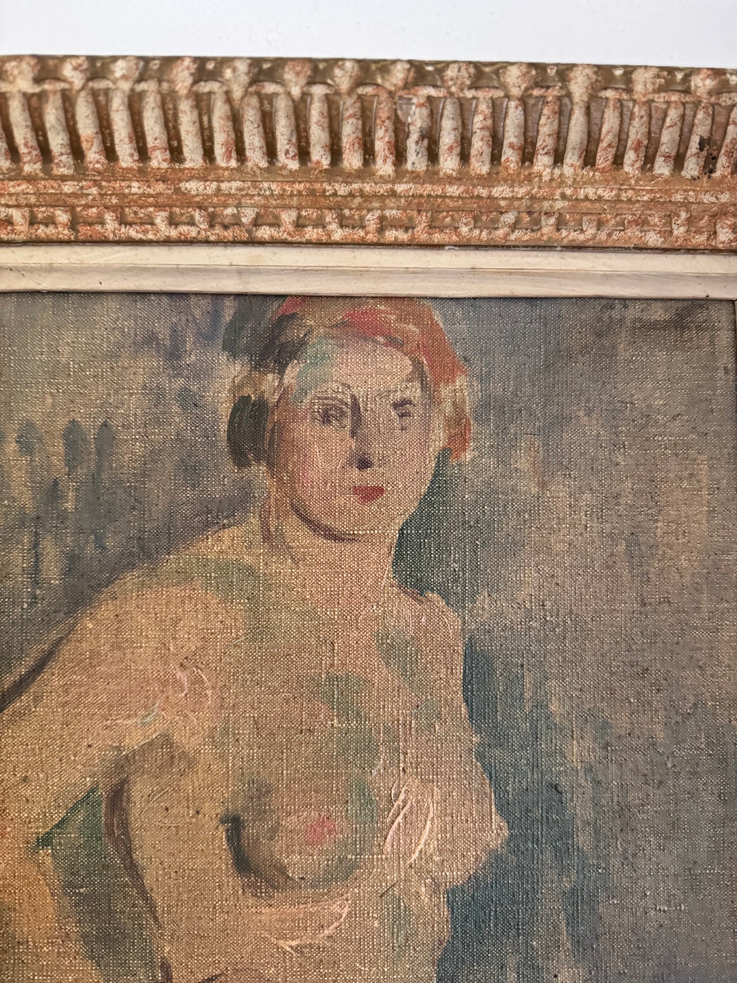 1920s/30s Expressionist Pale Blue Nude- 17 x 14”