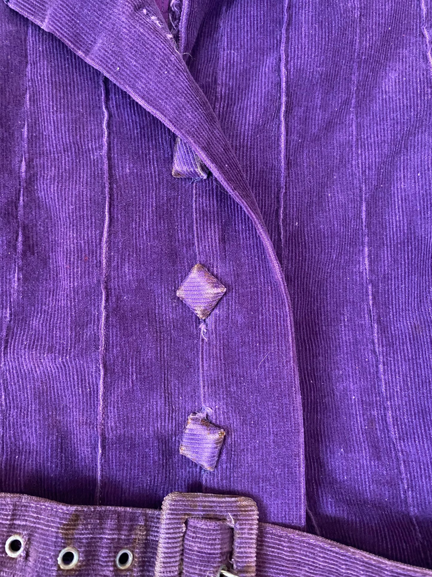 1930s/40s Purple Faded Corduroy Belted Jacket- M/L