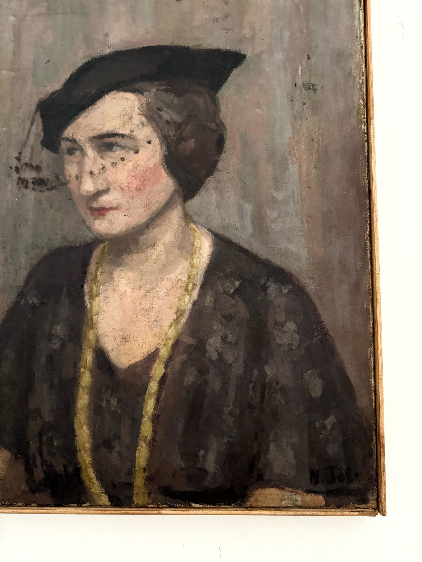 1930s Portrait of a Woman. Oil on Canvas. Signed- 25 x 20”