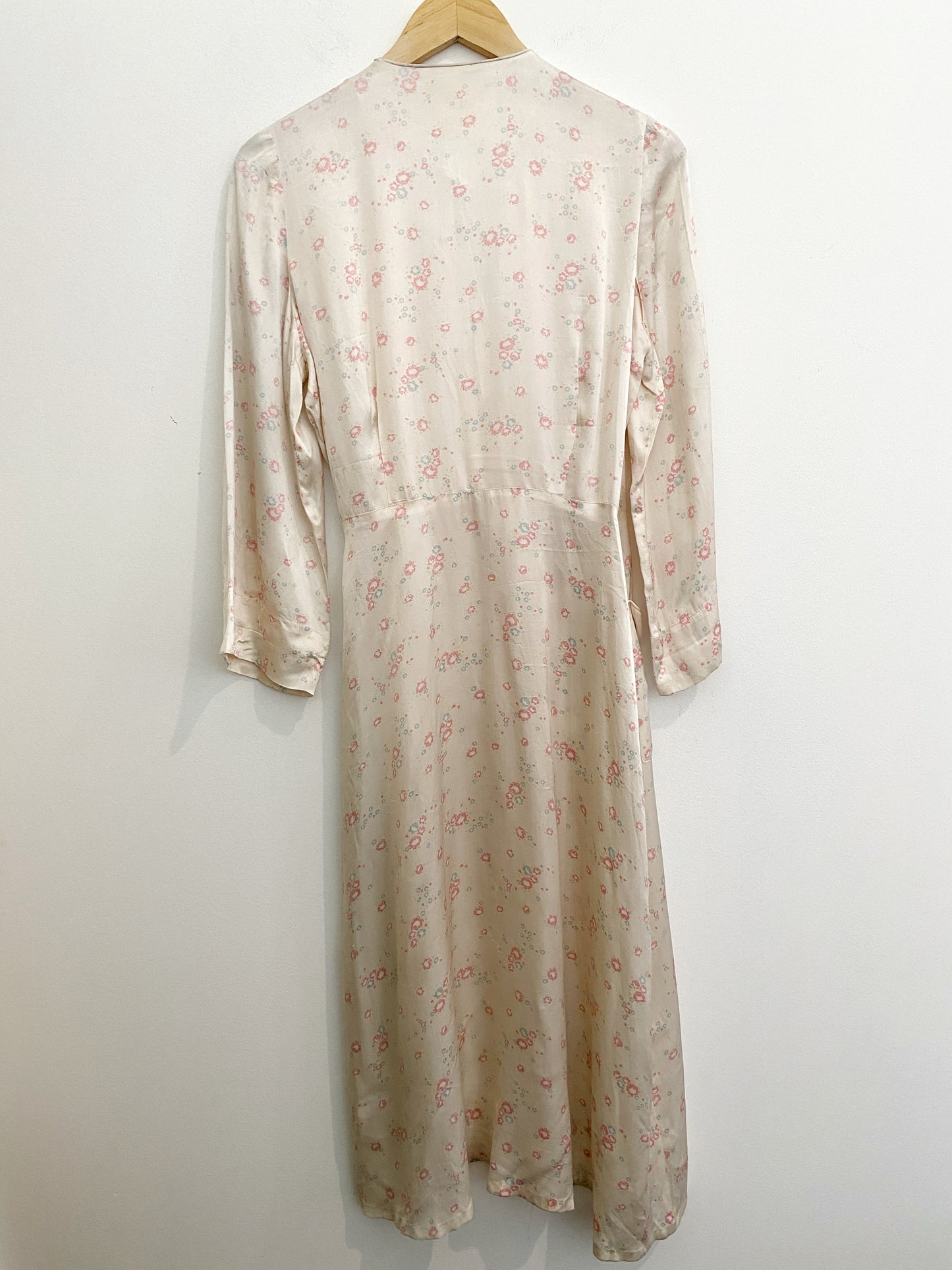 1940s Silk + Rayon Floral Dressing Gown by Textron- M