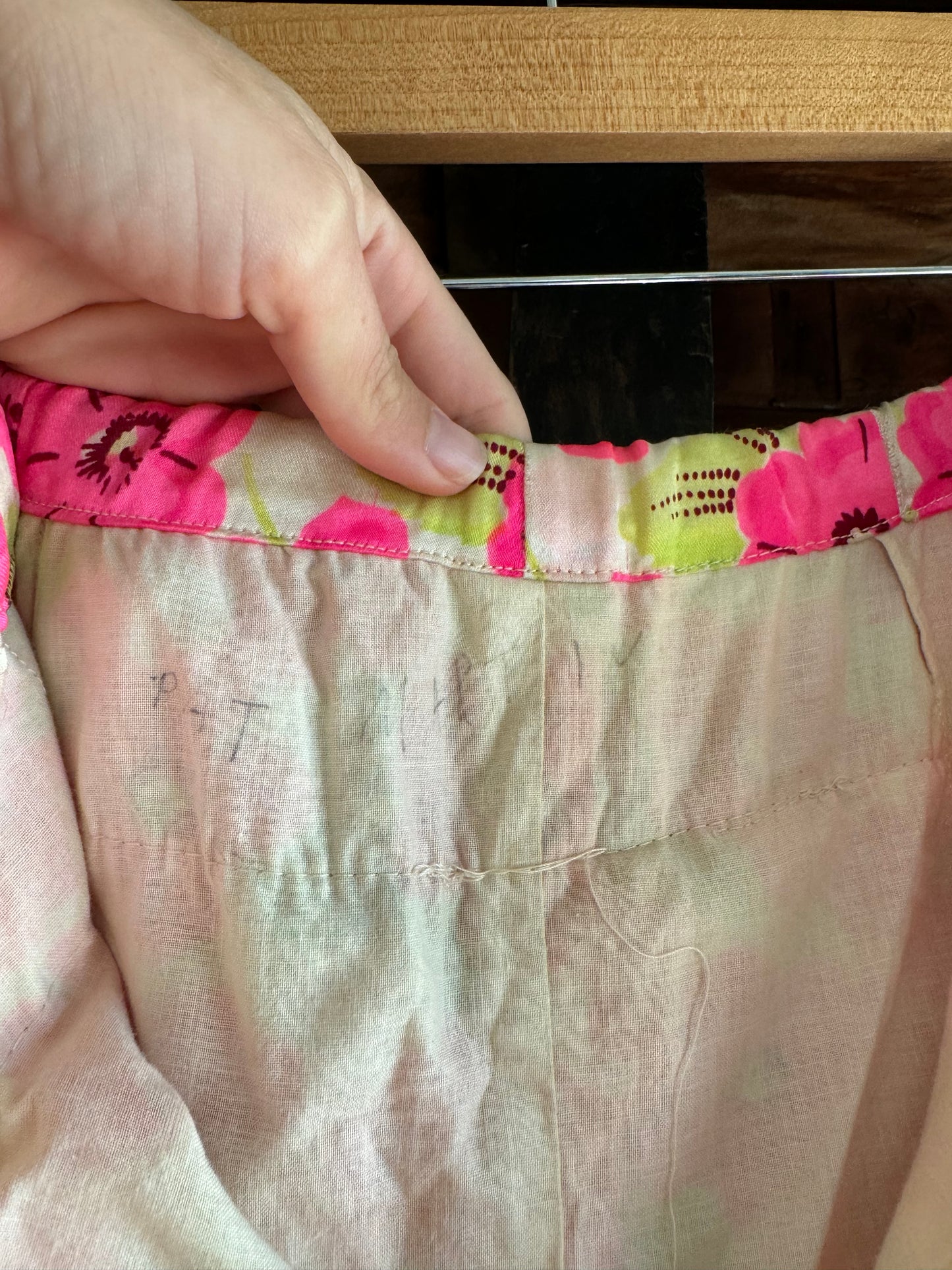 1940s Long Fringe Day Glo Floral Show Girl Bottoms- M