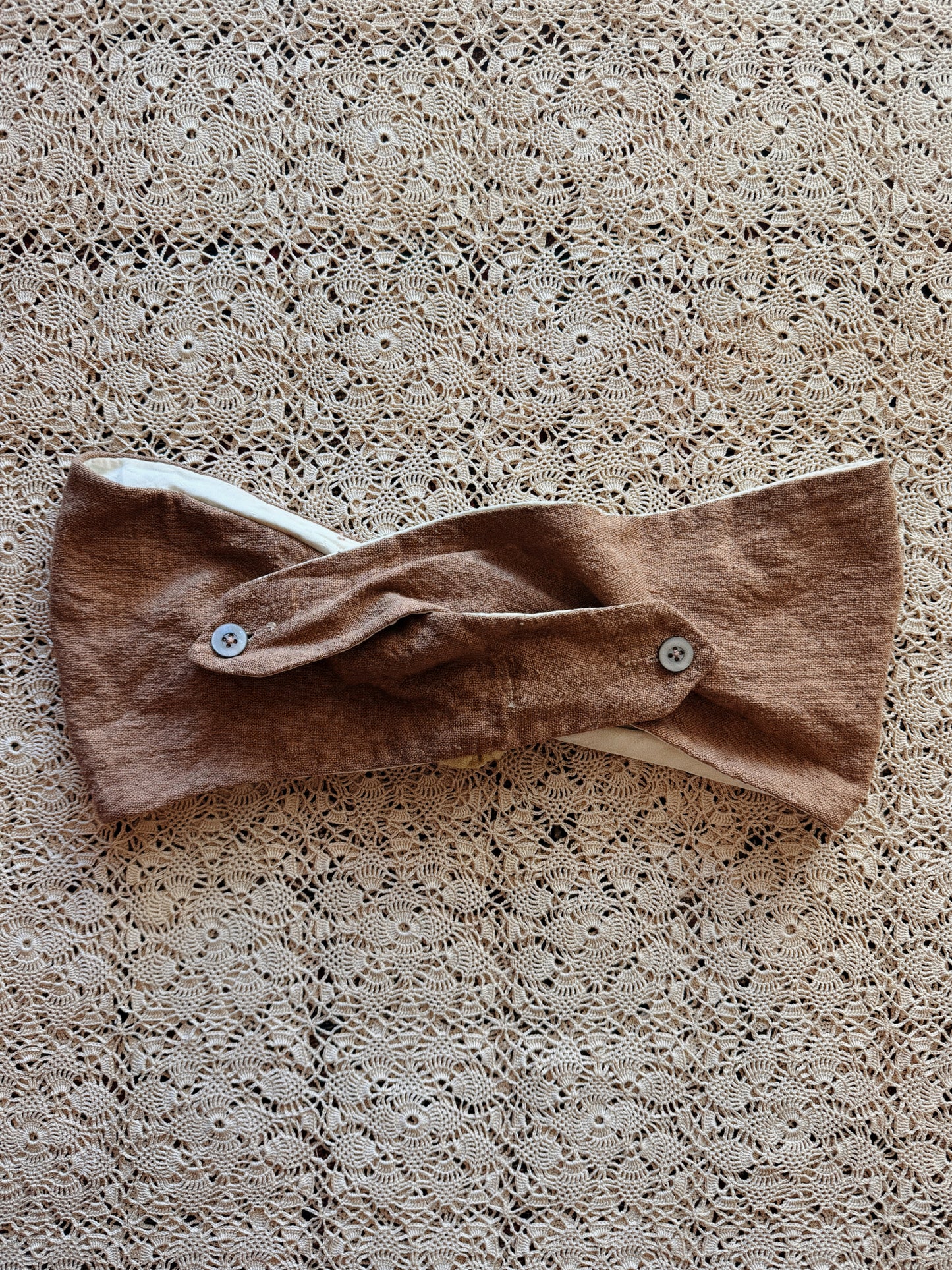 1940s/50s Chocolate + Pistachio Slub Linen Play Set- S-S/M