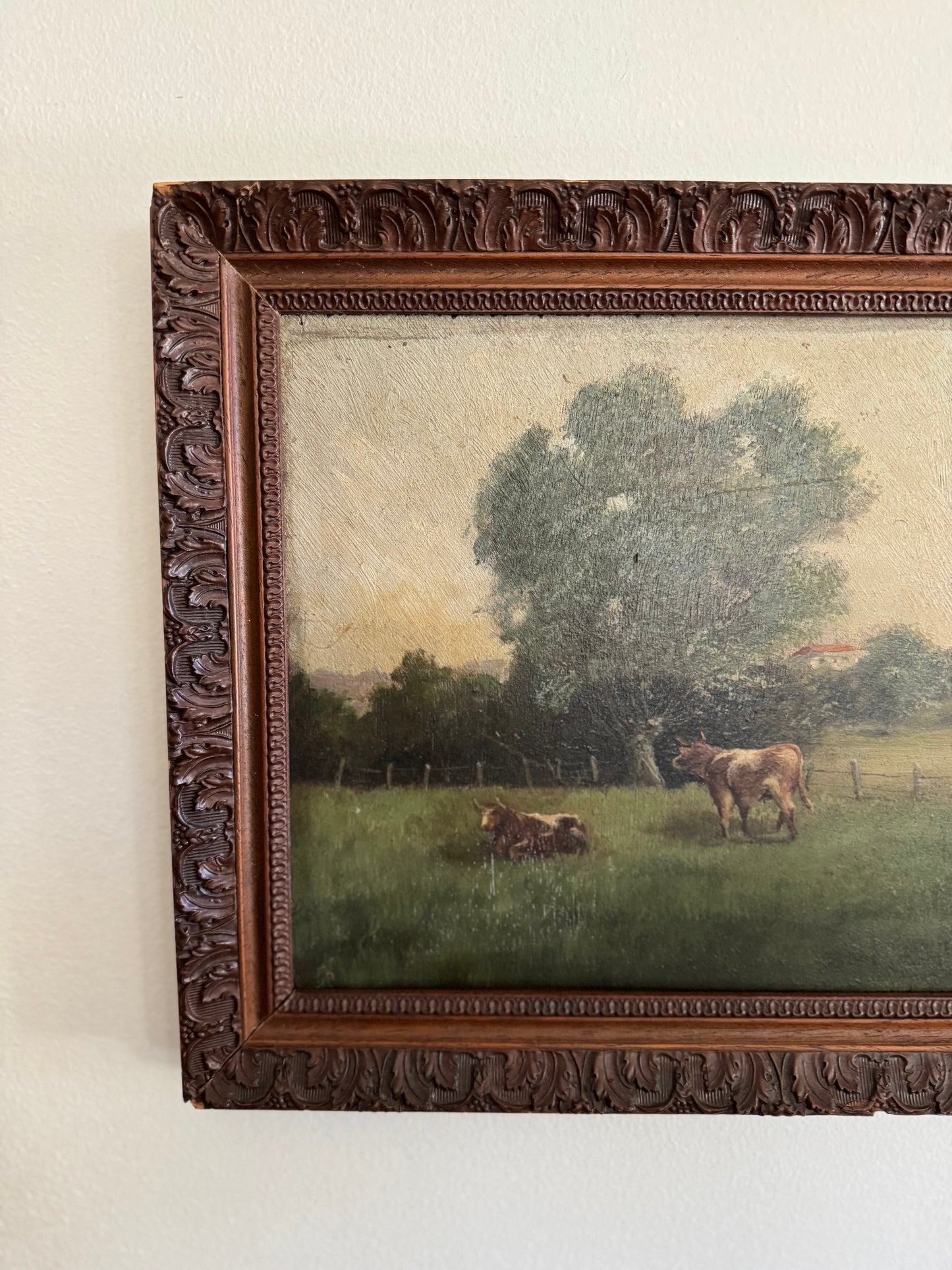 Early 1900s Antique Pastoral Oil Painting- 11 x 14”