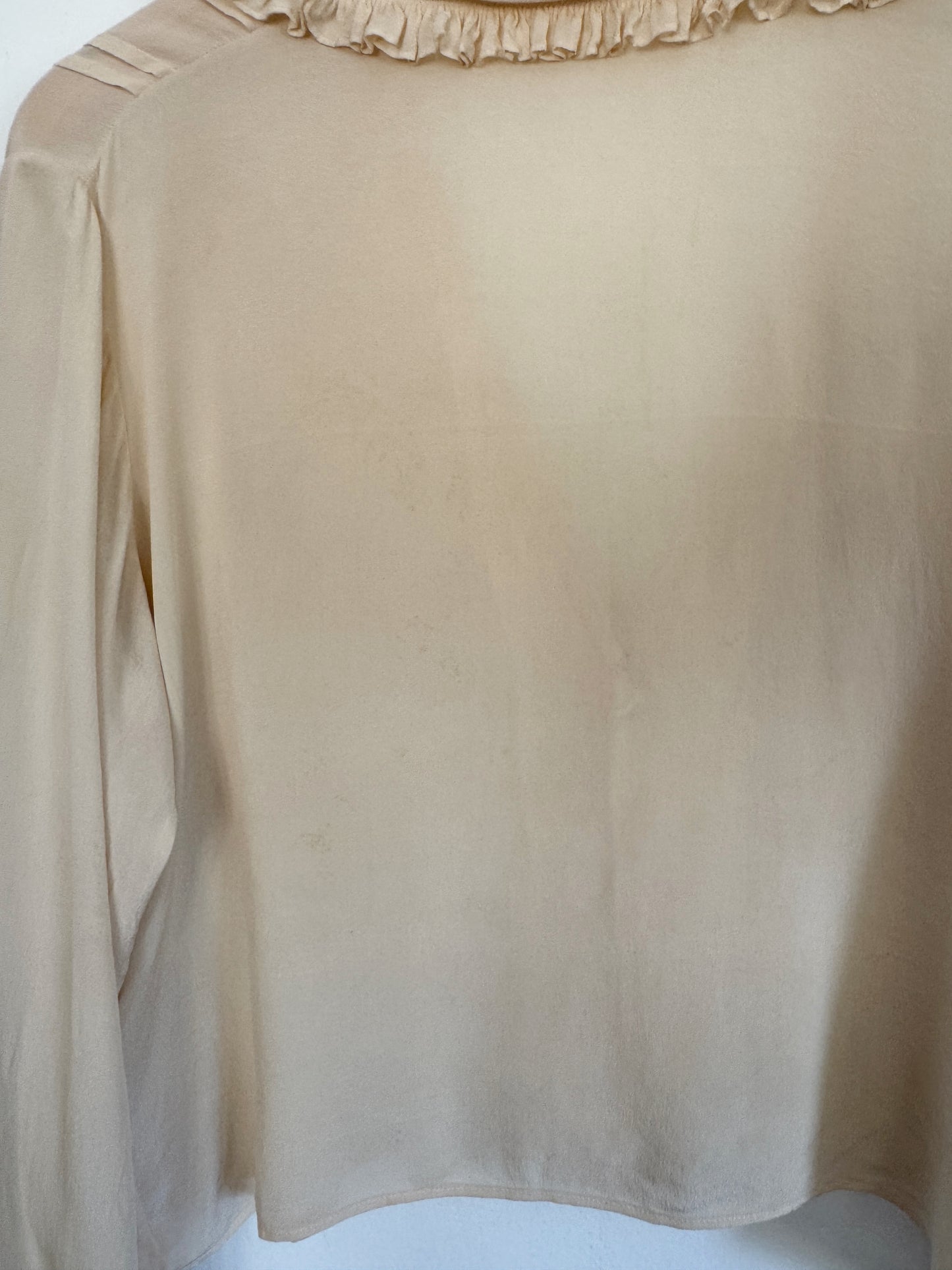 1930s Ivory Silk Cropped Embroidered Blouse- S/M-M
