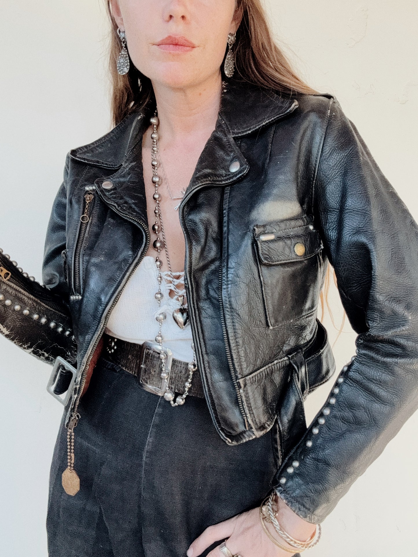 1950s Harley Davidson Cycle Queen w/ Studs + Original Artwork- S/M