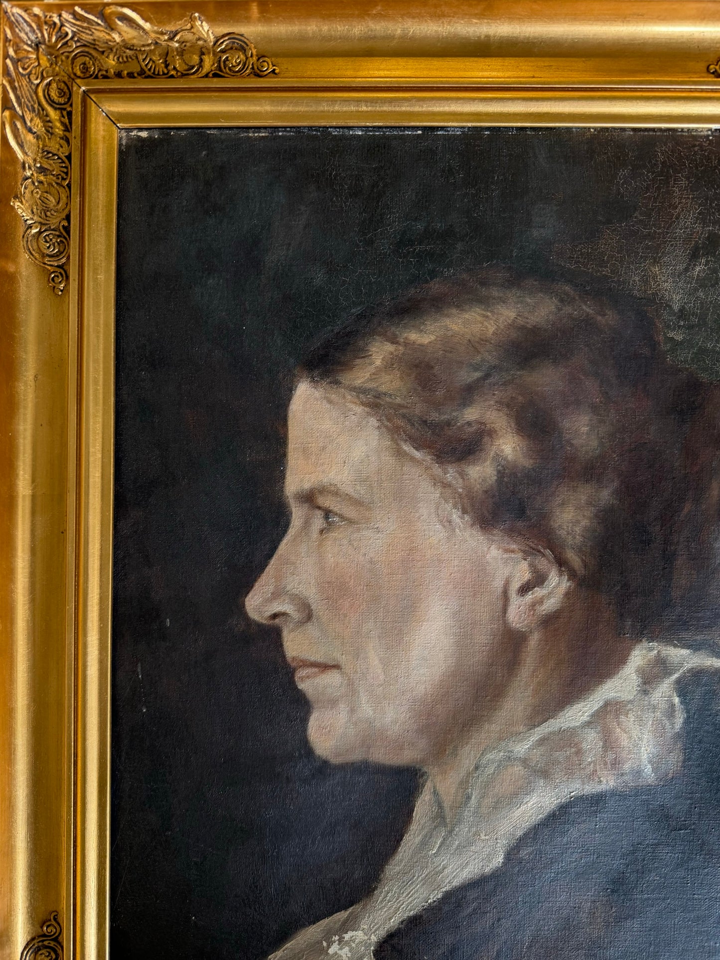 Antique Portrait of a Woman Dated 1915- 17 x 21”