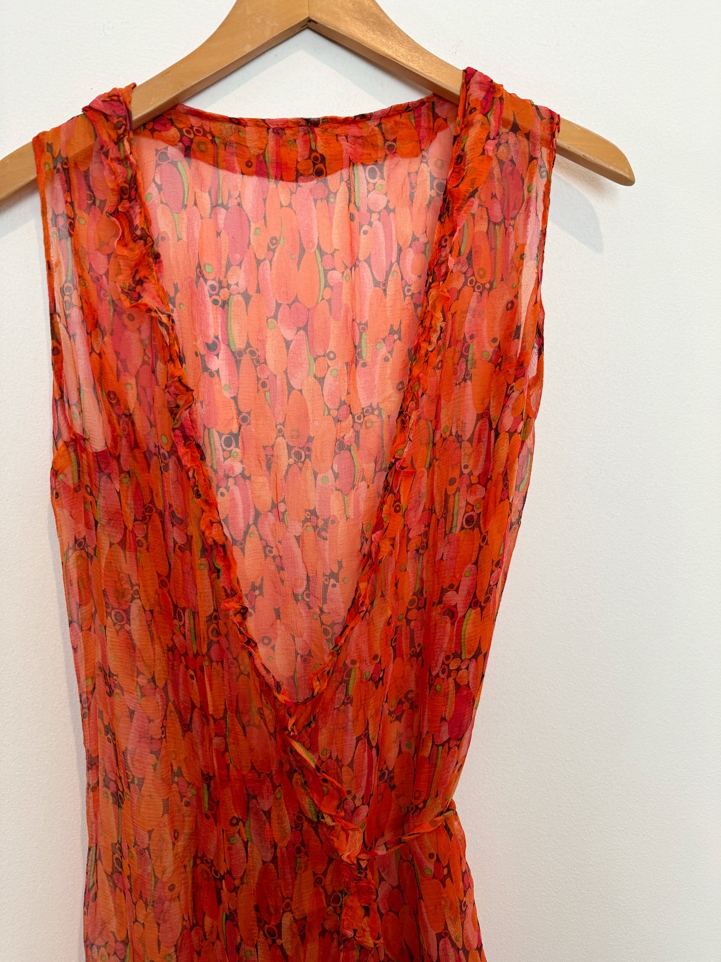 Antique 1920s Avant Garde Italian Silk Chiffon Wrap Top- S-M