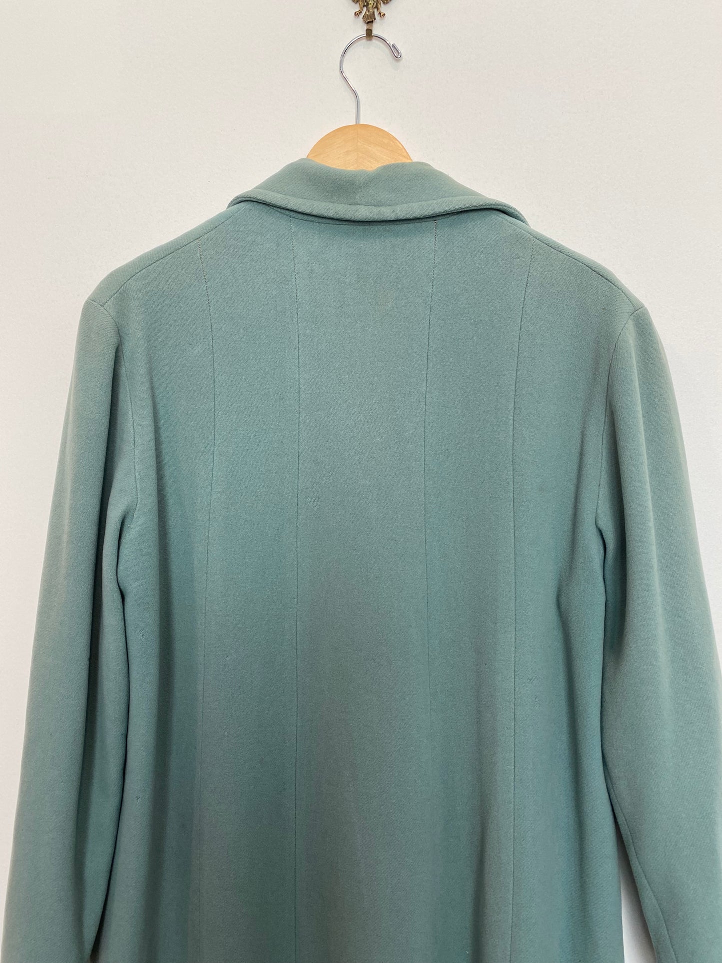 1950s Sea Foam Swing Coat w/ Deco Details- L/XL