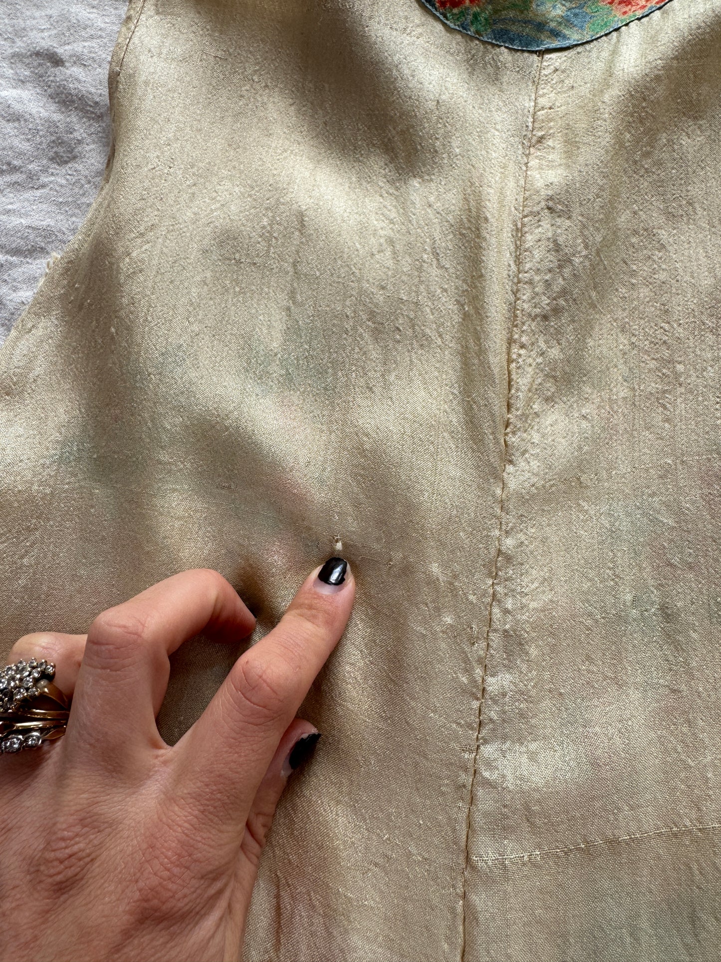 1920s Pongee Silk Palazzo Beach Pajamas- S/M