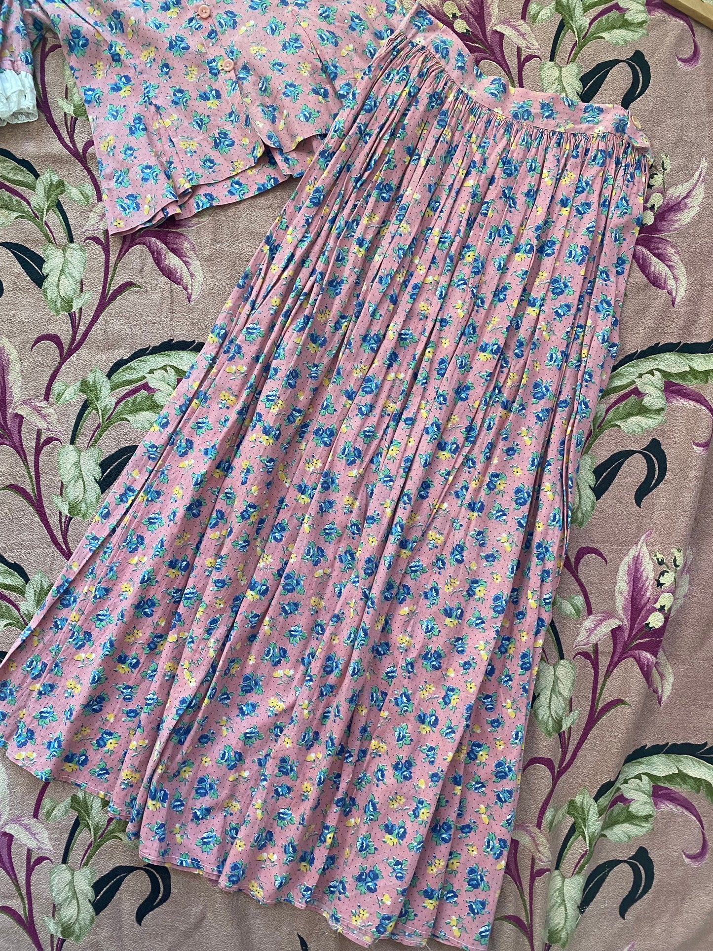 1930s Cotton Floral Feedsack Set- S/M