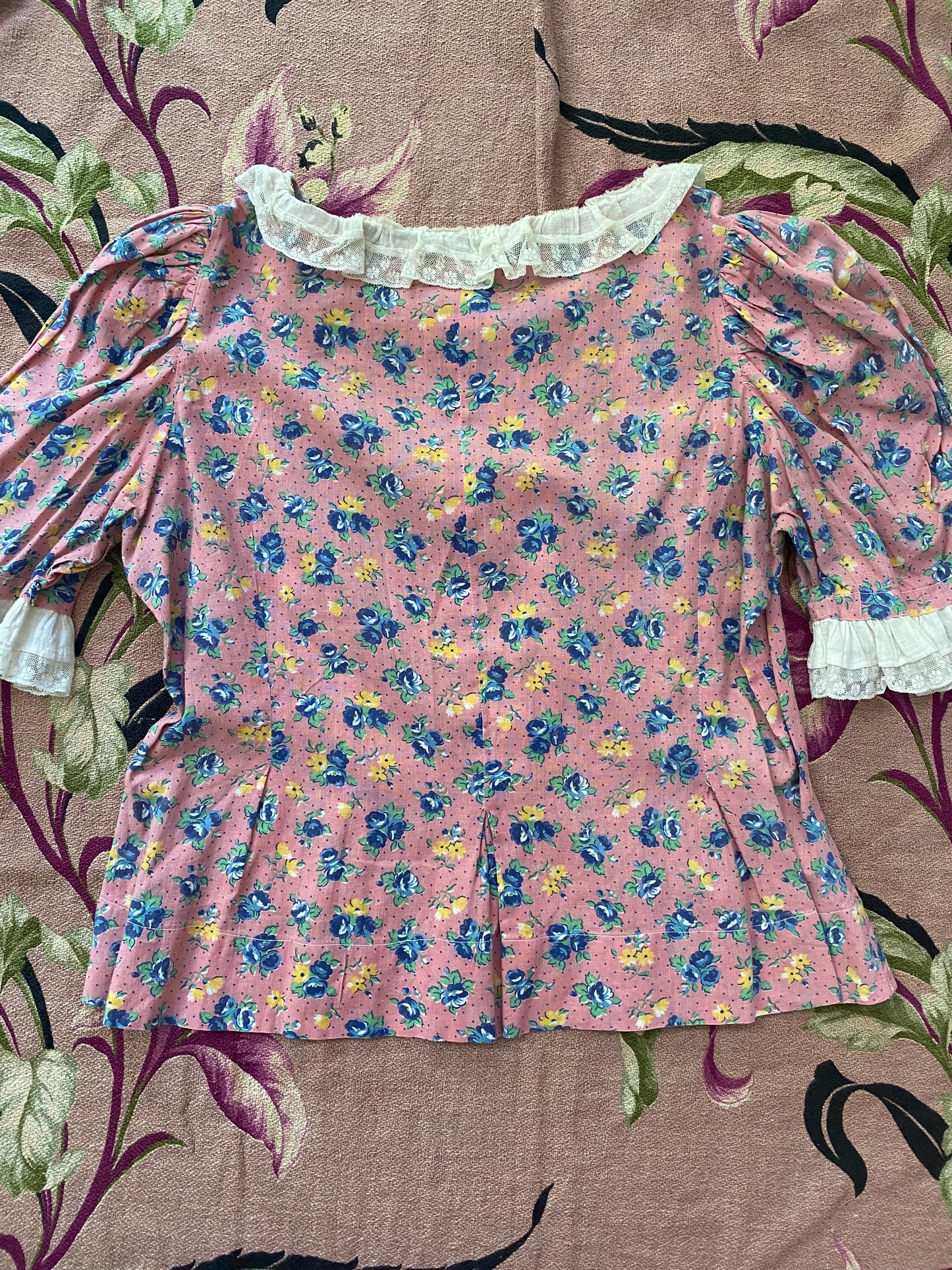1930s Cotton Floral Feedsack Set- S/M