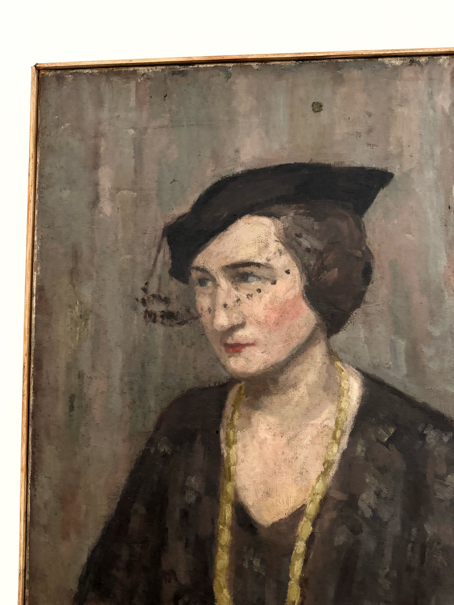 1930s Portrait of a Woman. Oil on Canvas. Signed- 25 x 20”