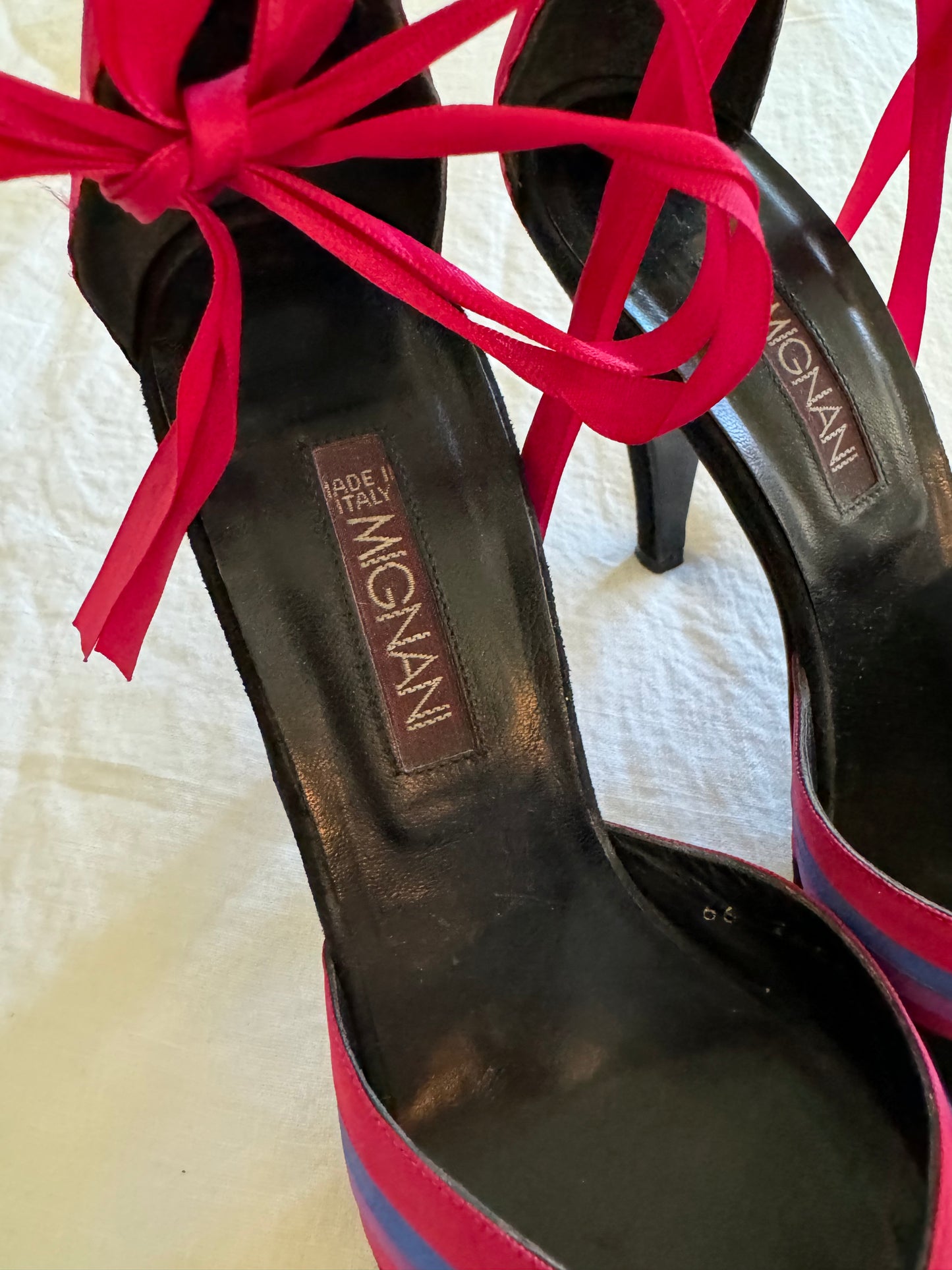 1980s/90s Suede + Satin Ribbon Heels- 8/8.5