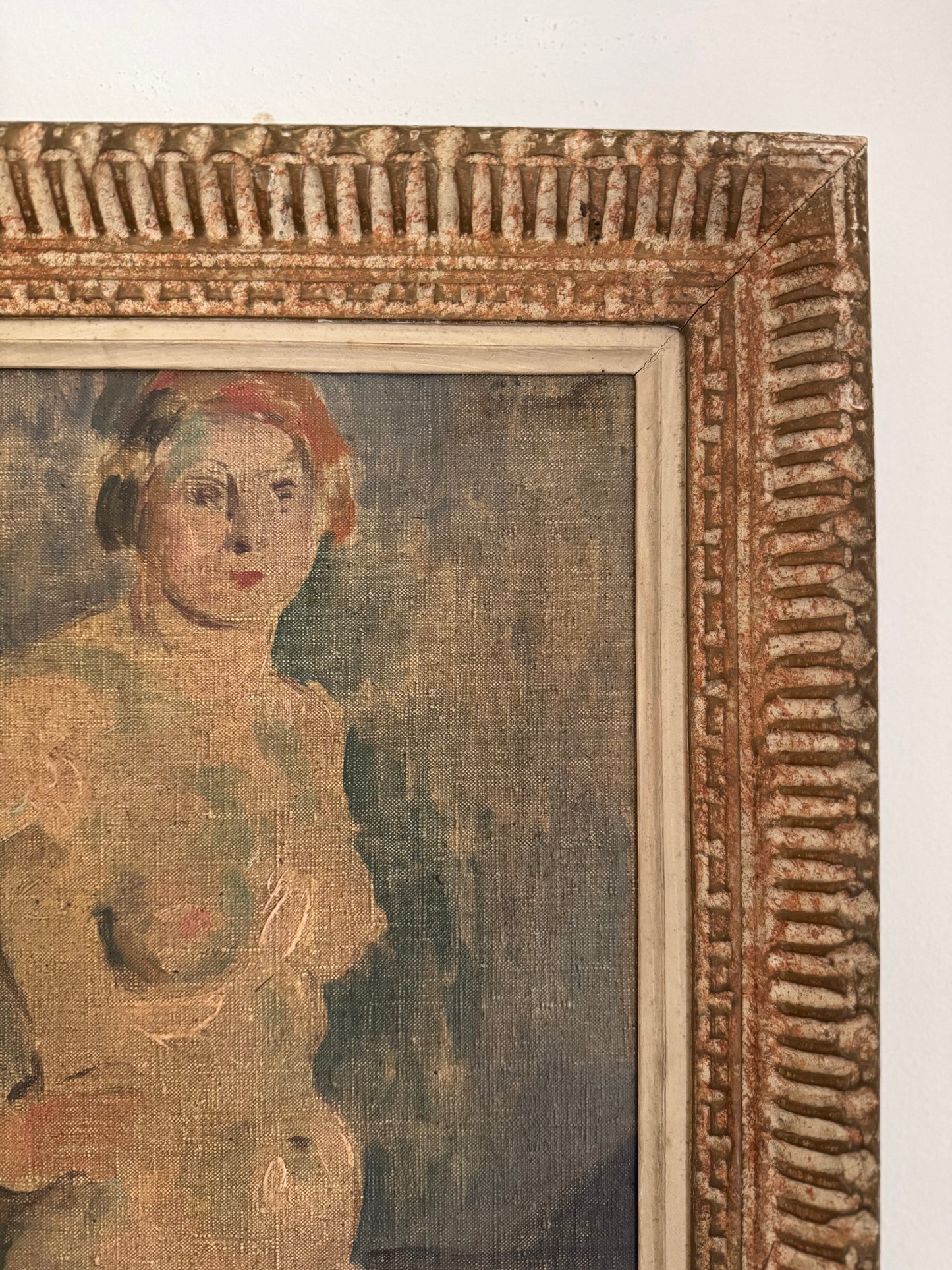 1920s/30s Expressionist Pale Blue Nude- 17 x 14”