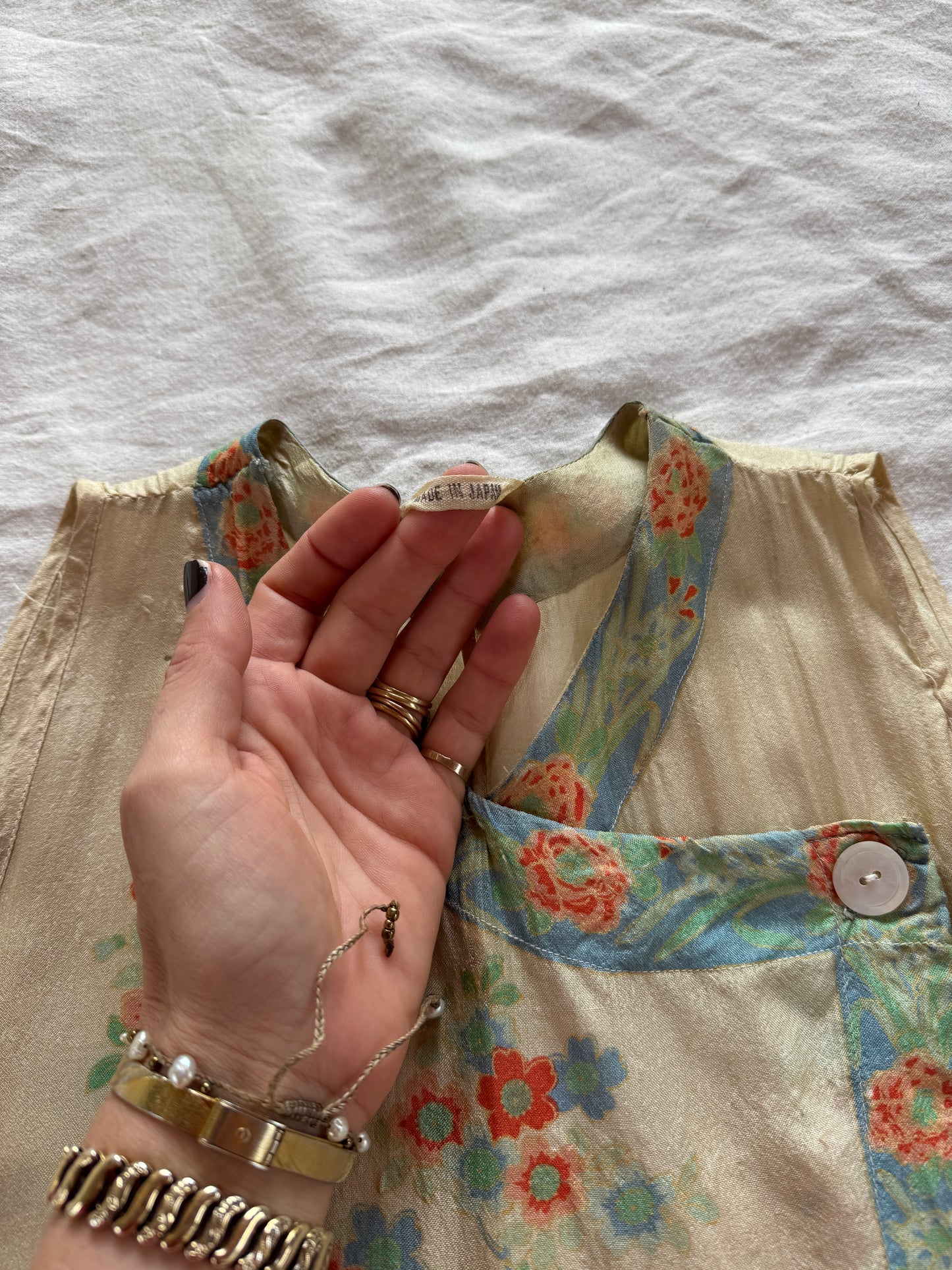 1920s Pongee Silk Palazzo Beach Pajamas- S/M