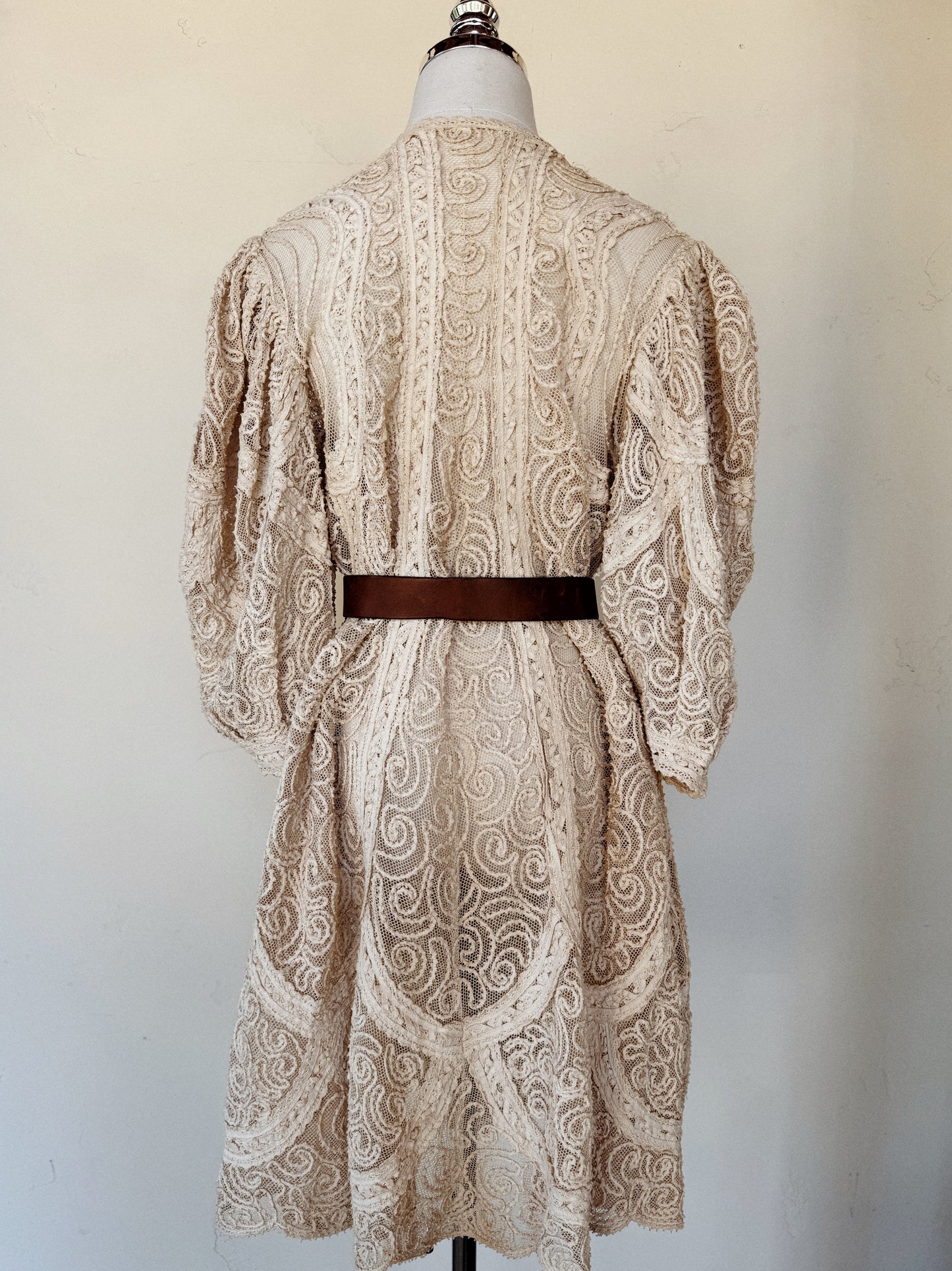 Antique Balloon Sleeve Net + Soutache Duster