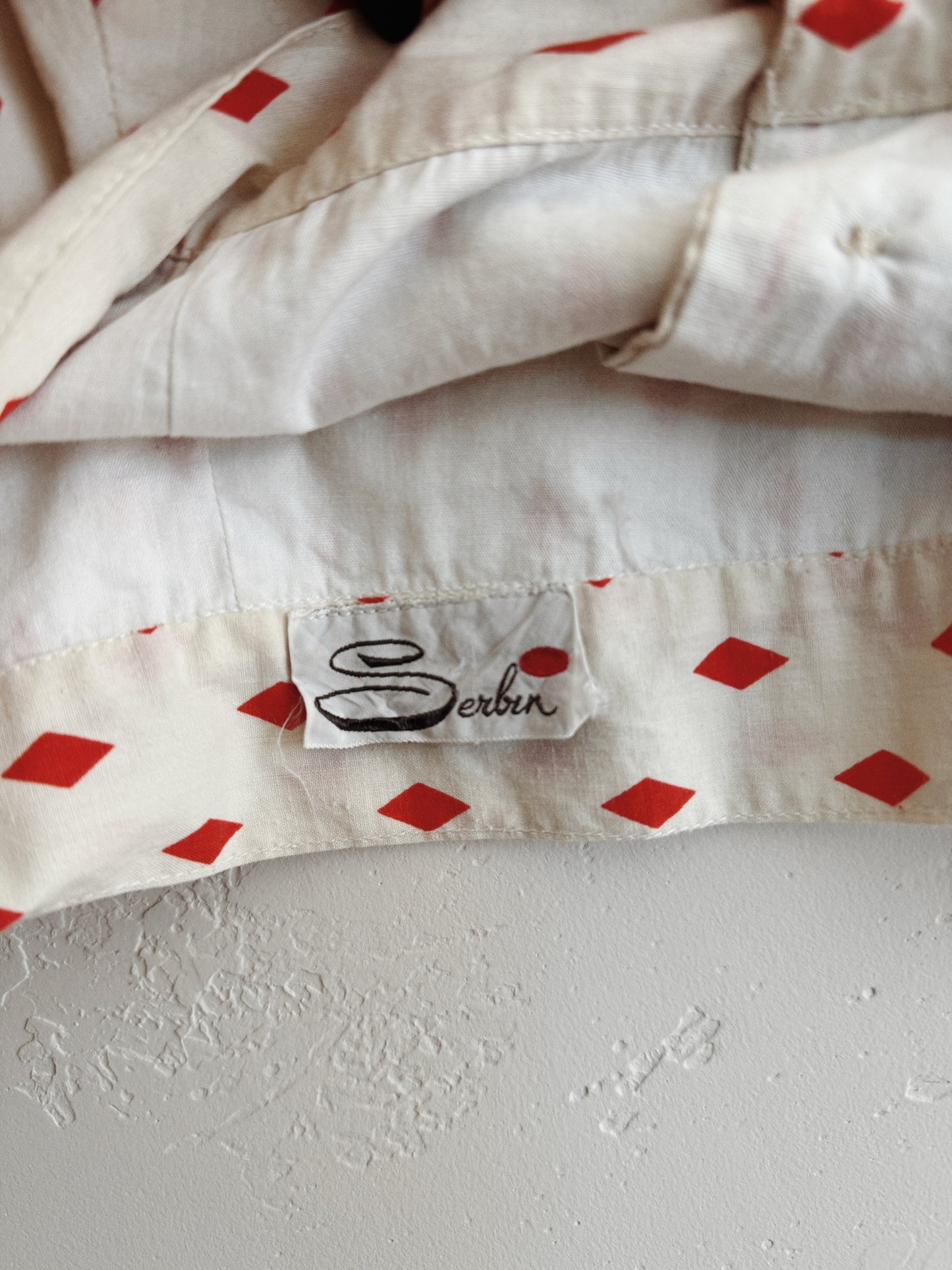 1950s Orange Harlequin Cotton Bustier Top- S/M