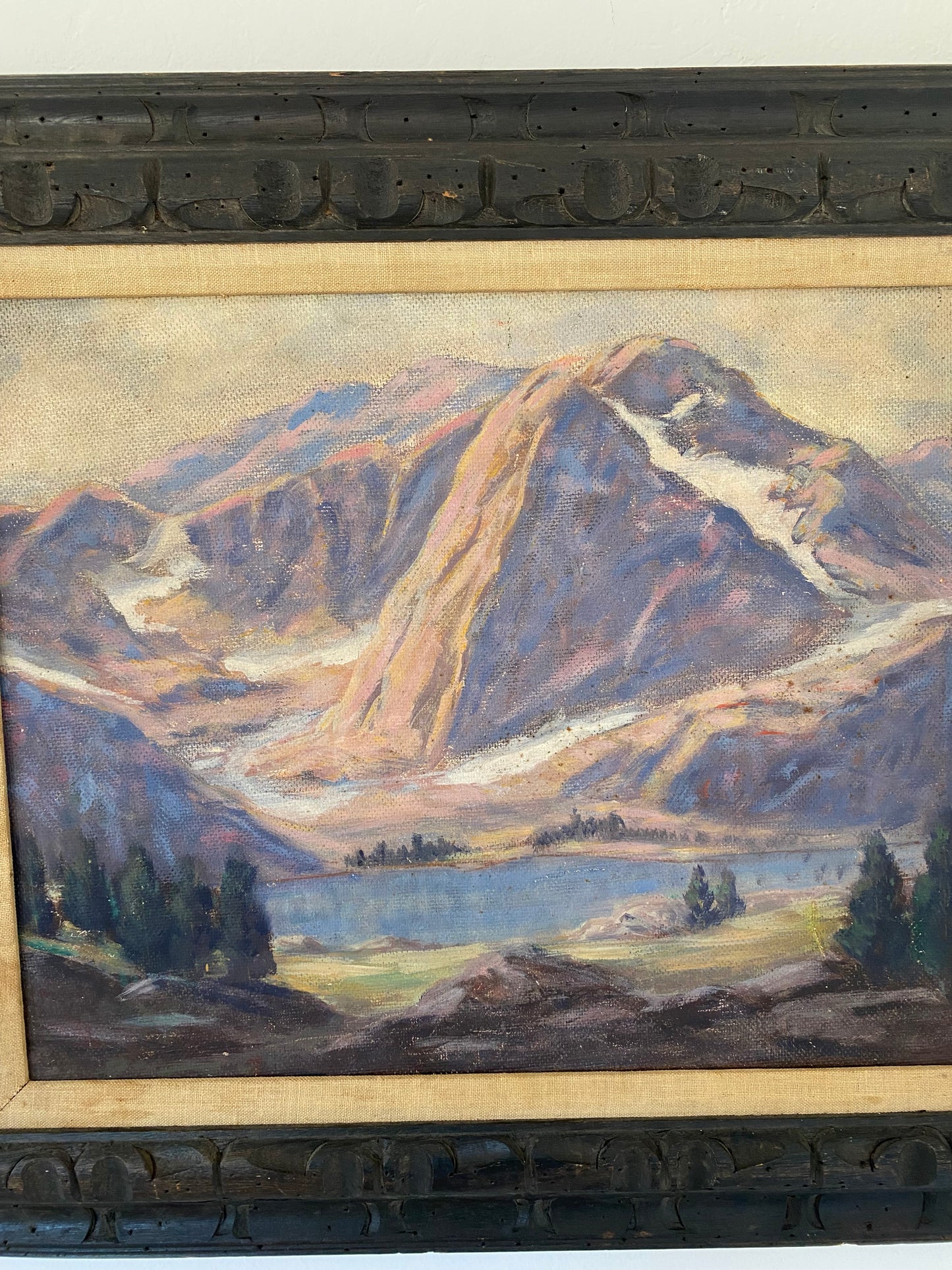 1940s Purple Mountain Range American Landscape Painting- 23x27”