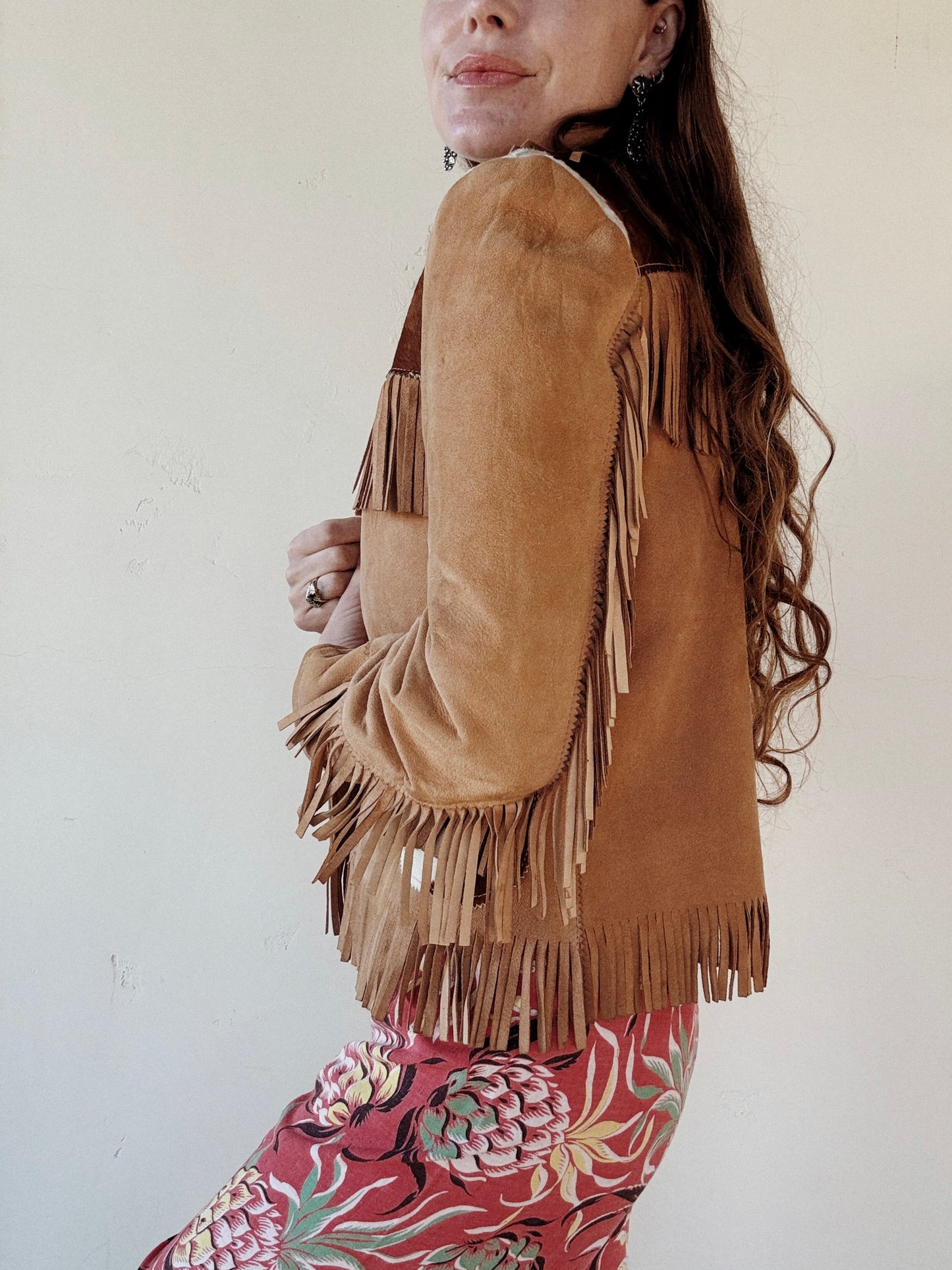 1950s Cowhide + Butter Suede Fringe Cowboy Jacket- S