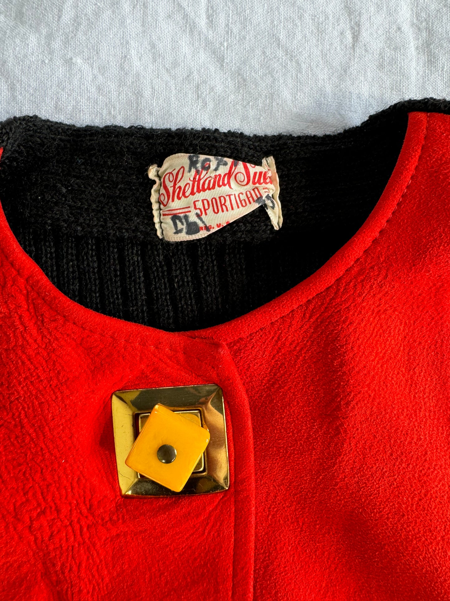 1940s Rare Sportigan Cardigan w/ Bakelite Toggle Buttons- S/M