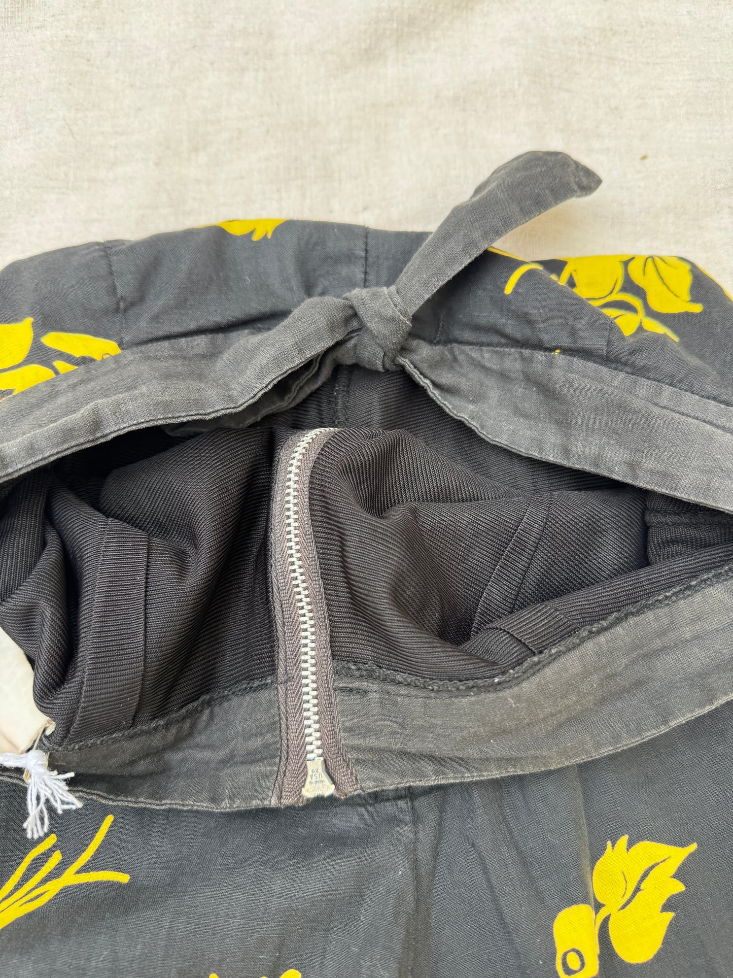 1950s Black Floral Hawaiian Play Set- S