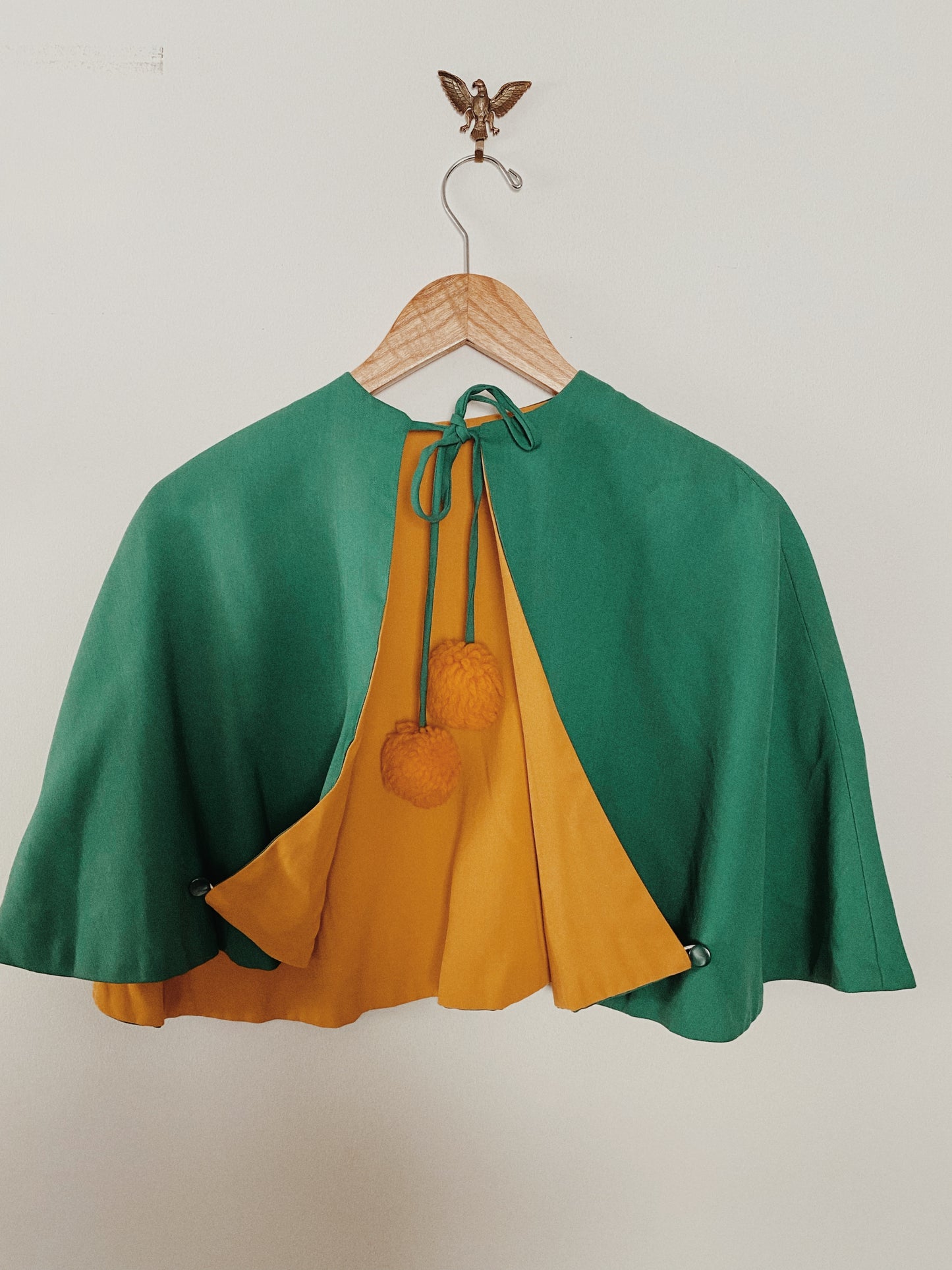 1940s Reversible Gabardine Two Tone Caplet- S/M