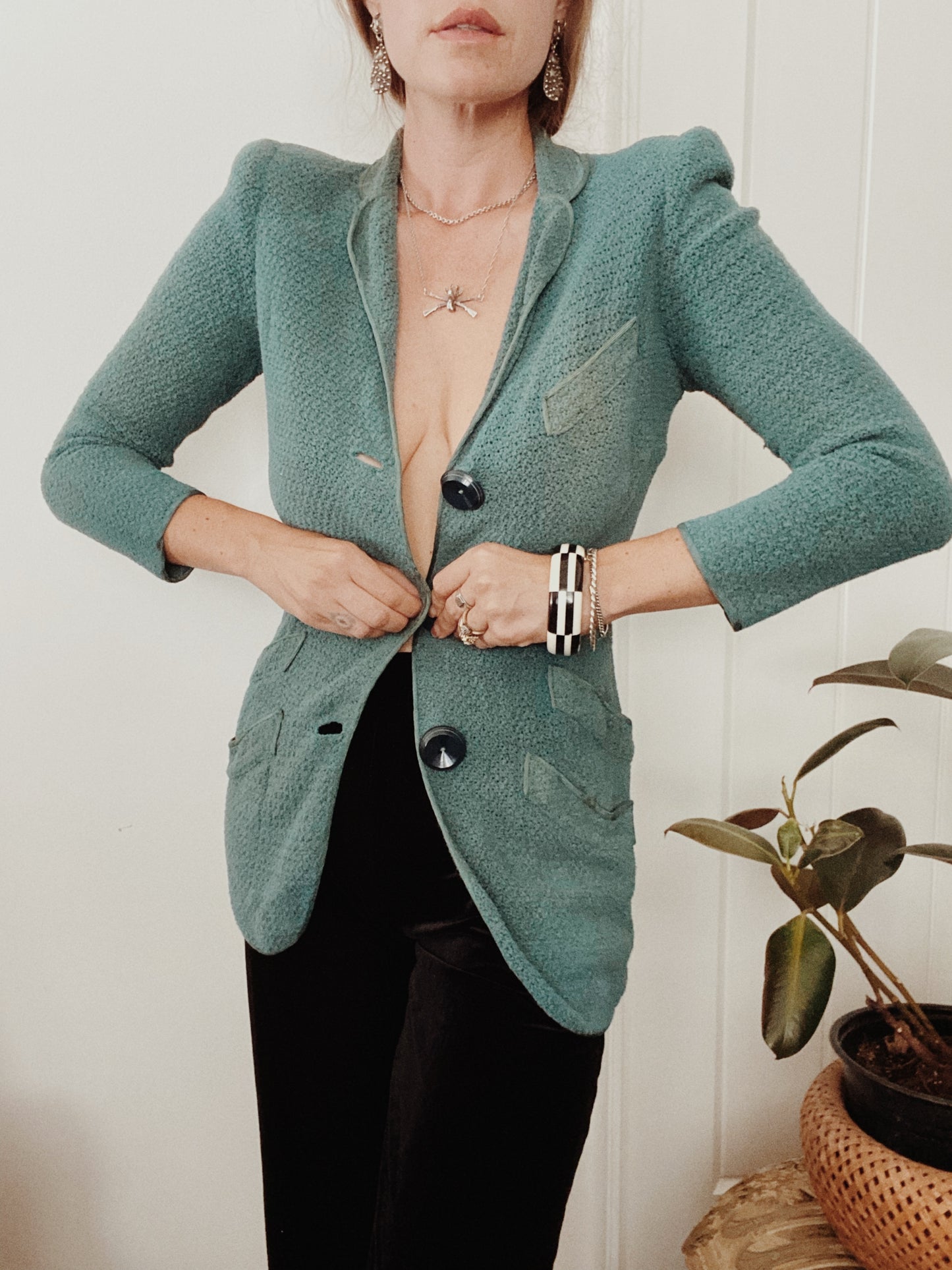 1930s Rare French Eliane Knit Blazer Jacket- XS/S