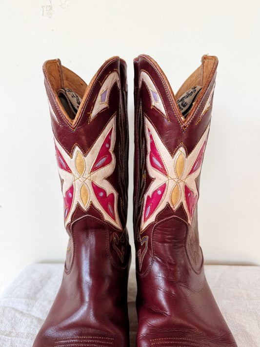 1940s Rare Butterfly Justin Inlay Pee Wee Boots- 6