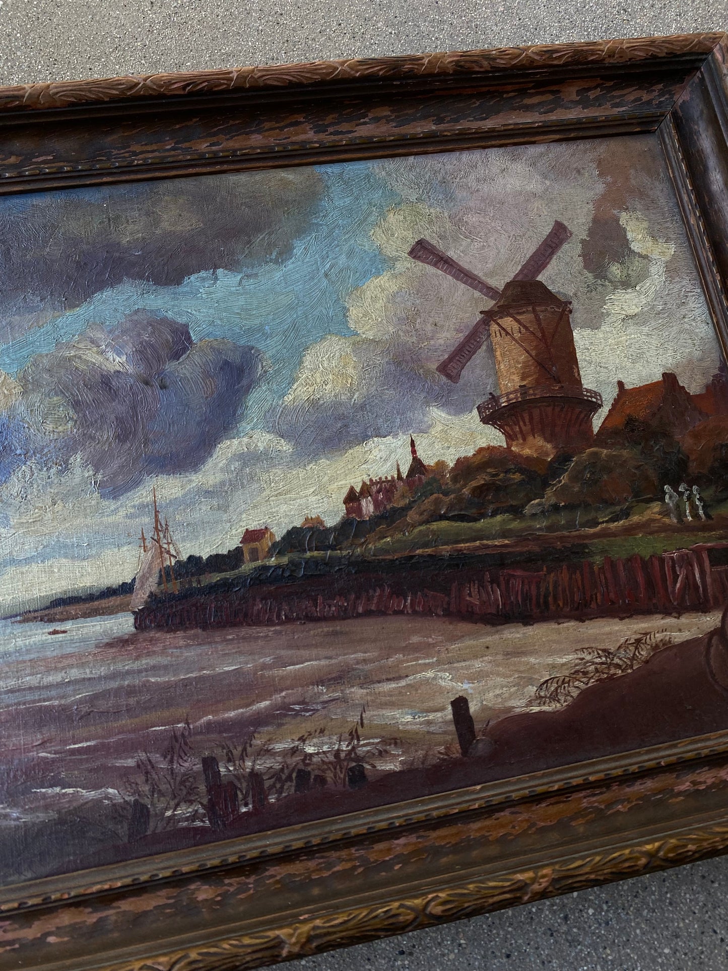 Antique Danish Impressionist Oil Painting in Wood Frame- 15 x 21”