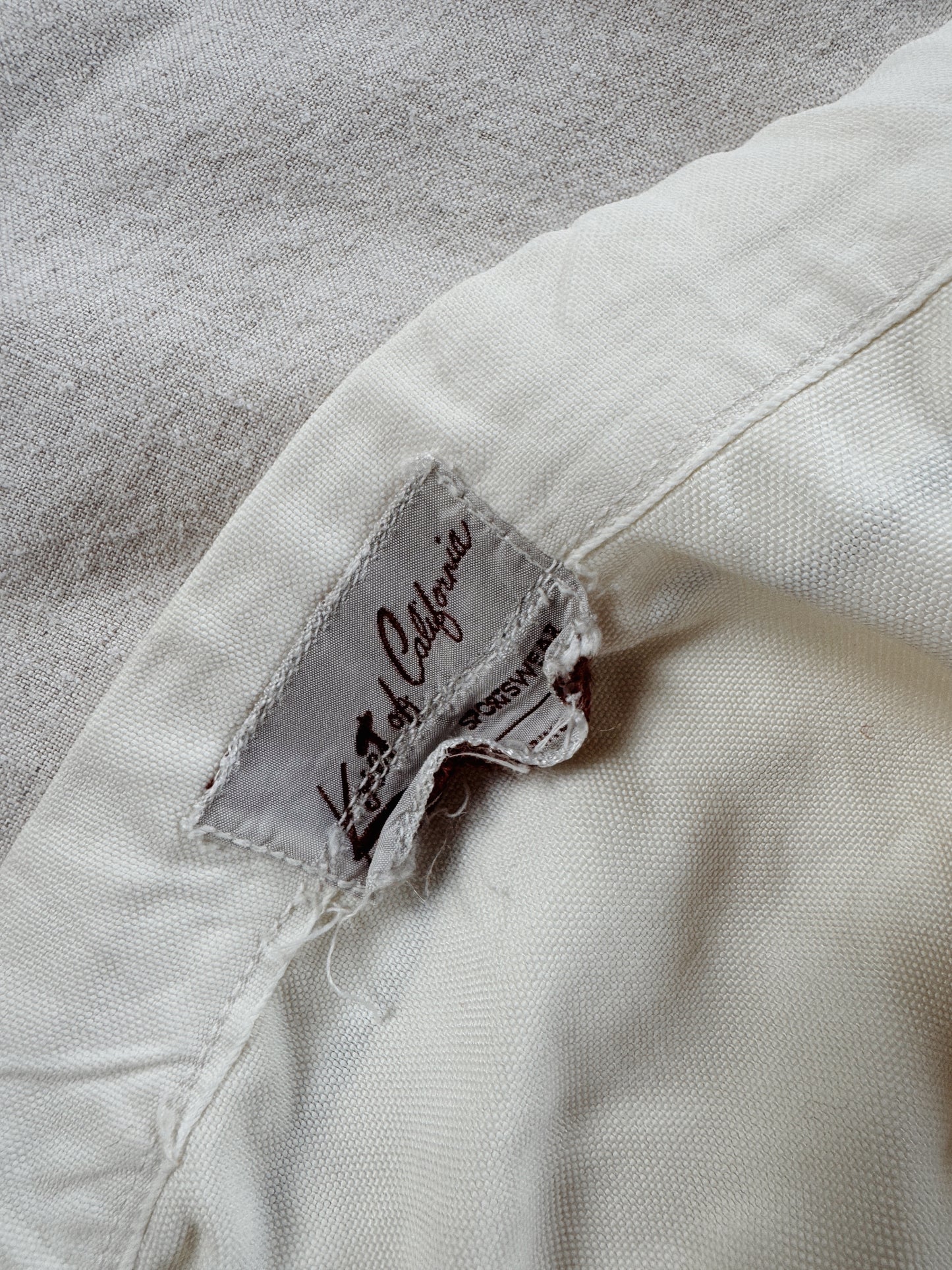 1940s White Sailcloth Playsuit w/ Black Embroidered Trim- M