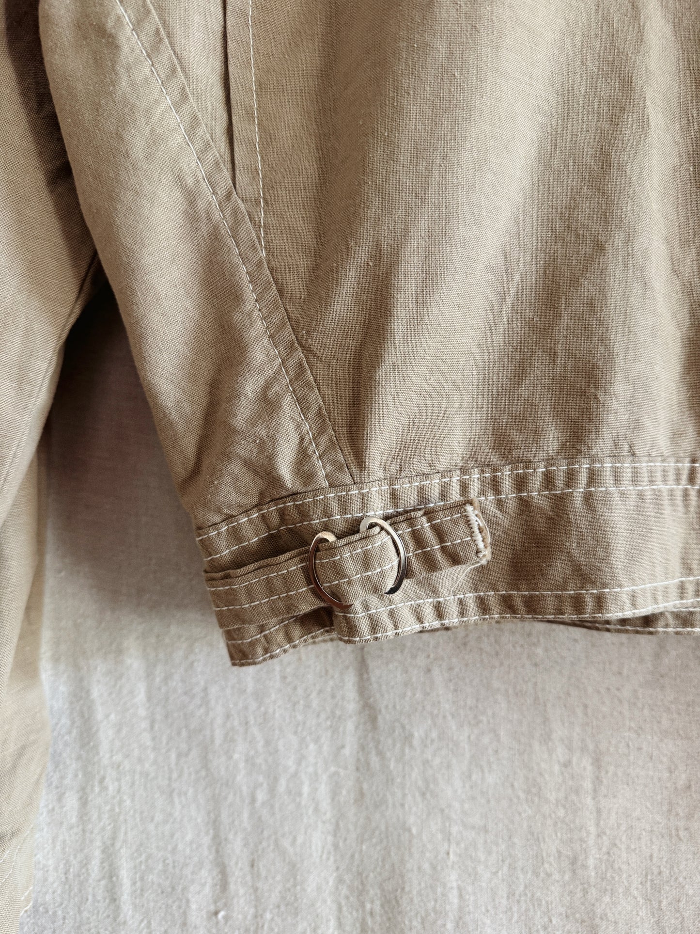 1950s Taupe Studded Cropped Western Jacket- S/M
