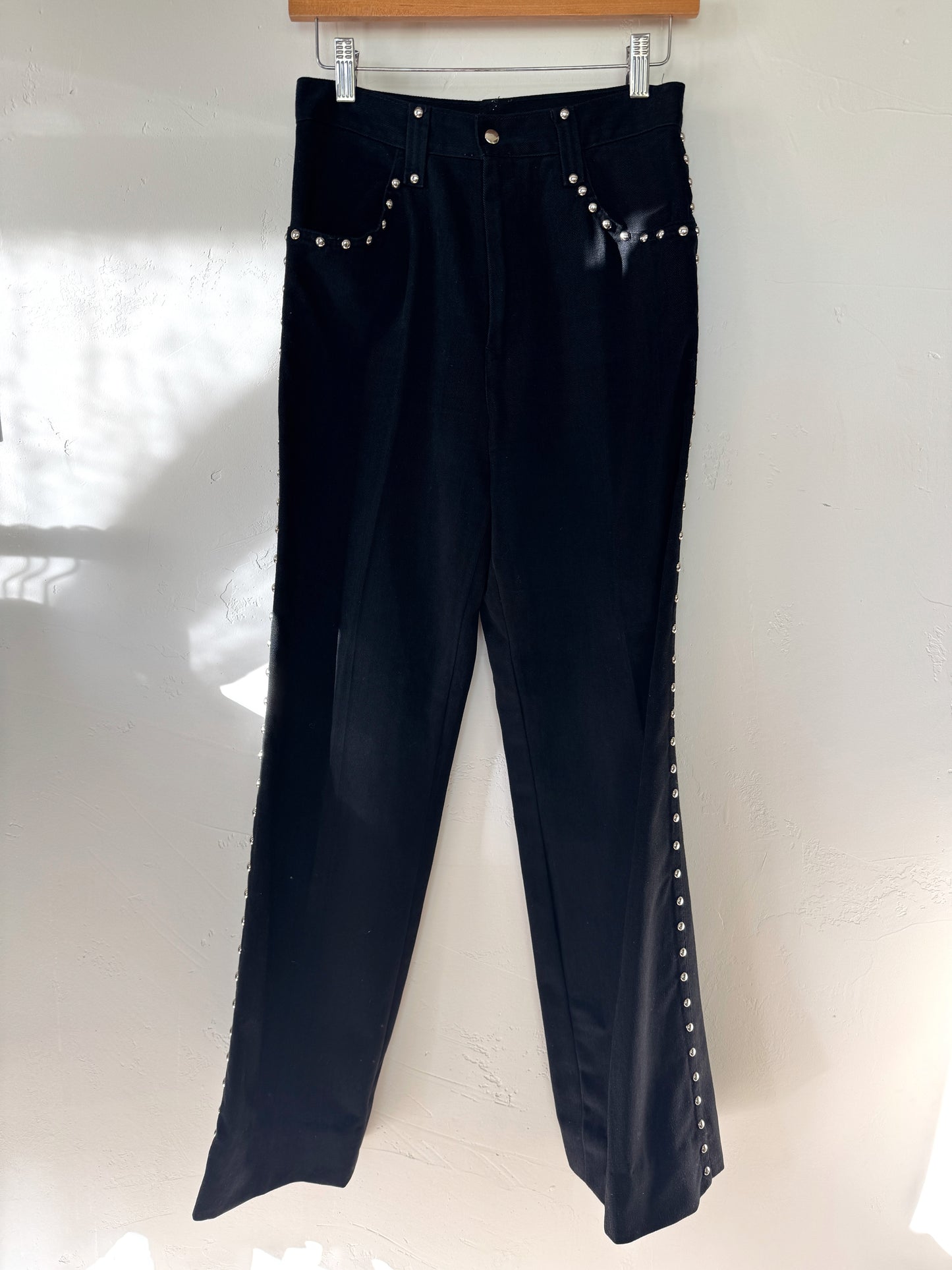 1970s Black Roncelli Studded Pant Set- S/M