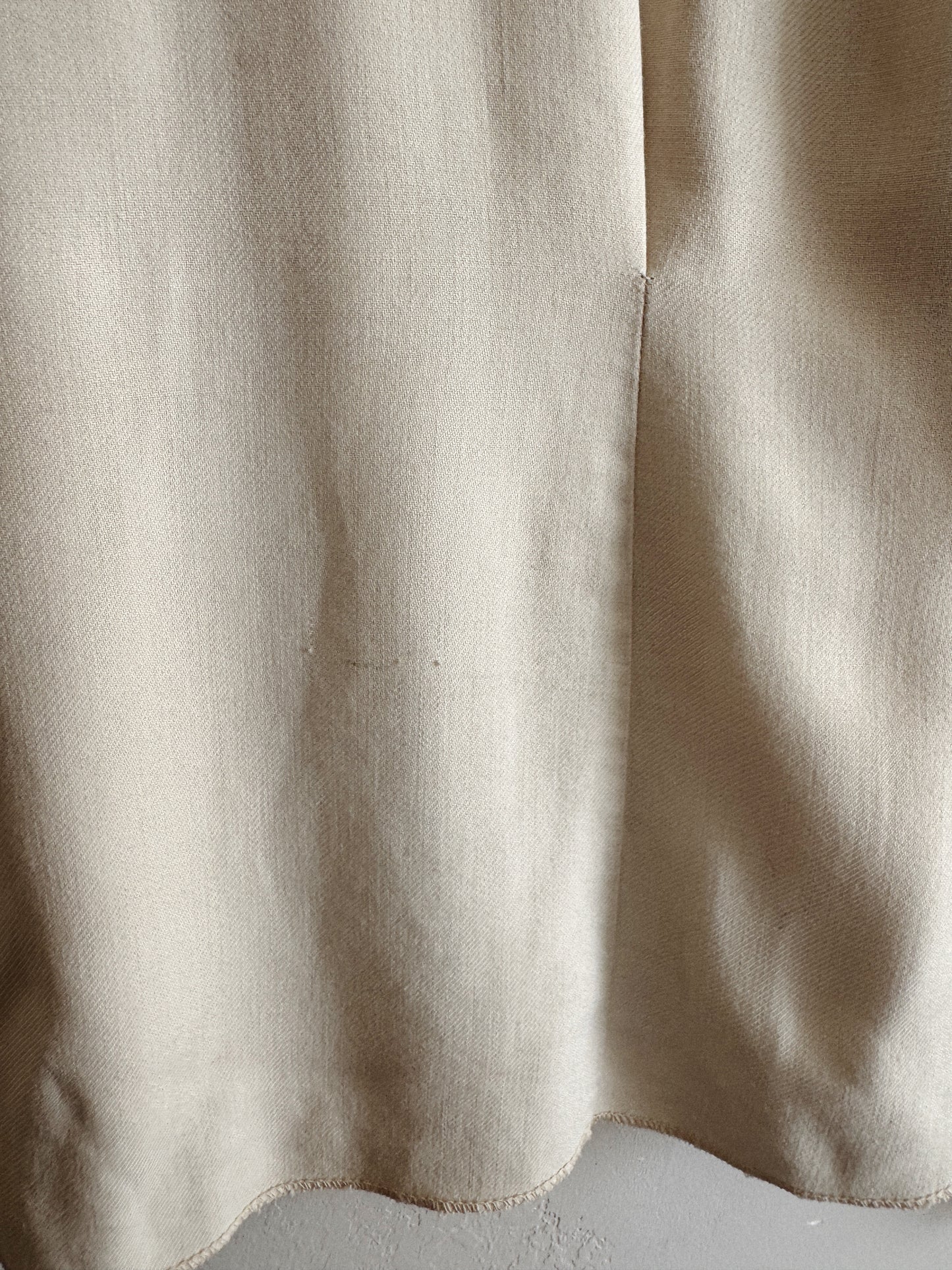 1940s Ivory Western Floral Chain Stitched Blouse- S/M