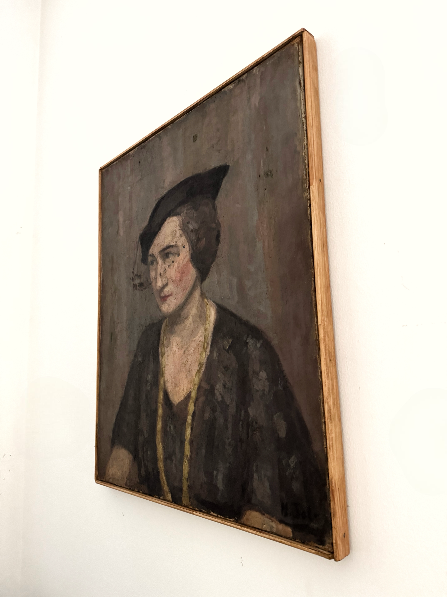 1930s Portrait of a Woman. Oil on Canvas. Signed- 25 x 20”