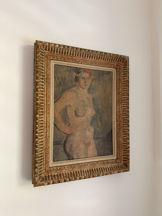 1920s/30s Expressionist Pale Blue Nude- 17 x 14”