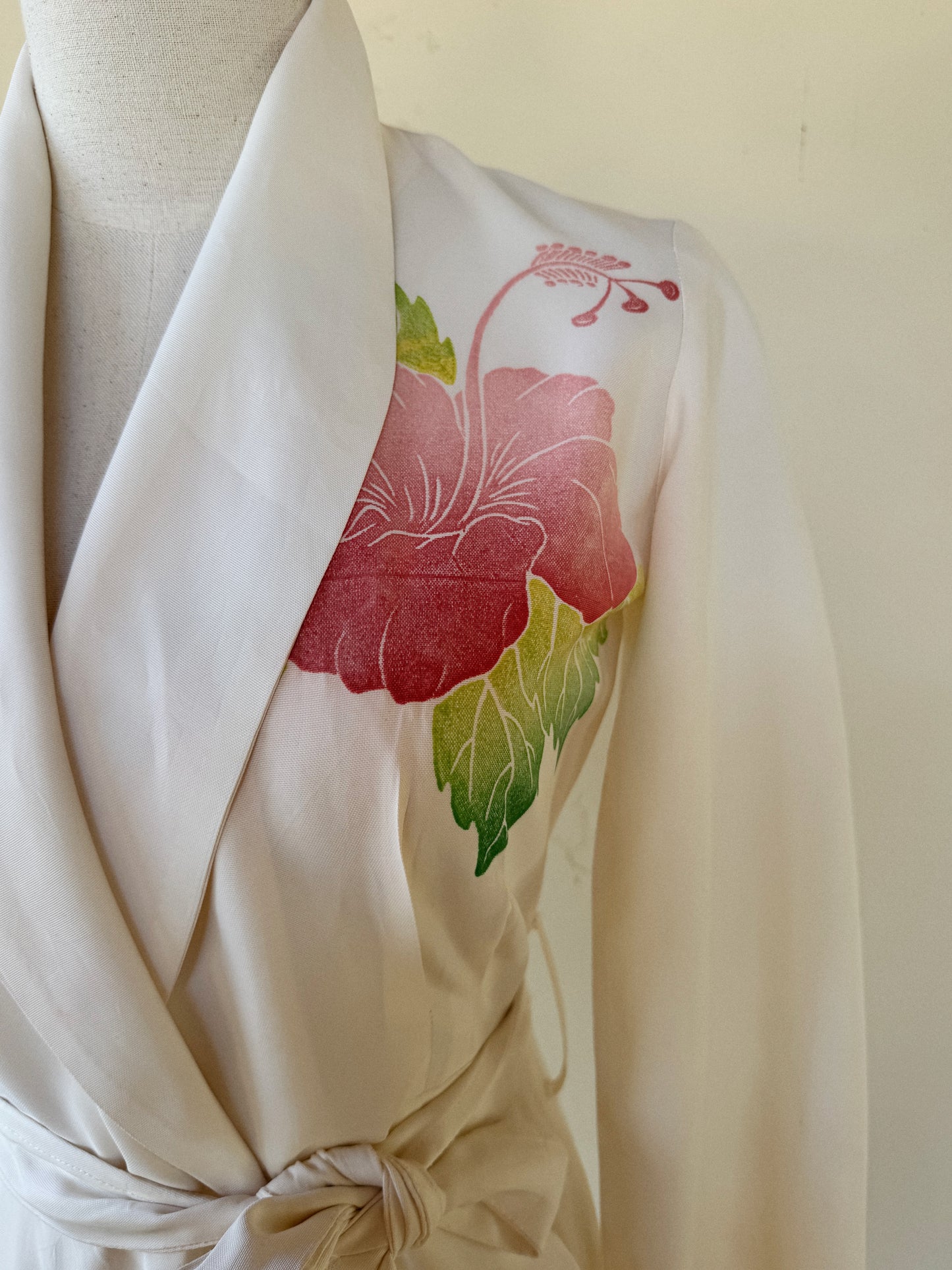 1940s Hawaiian Hibiscus Airbrush Dressing Gown- S/M