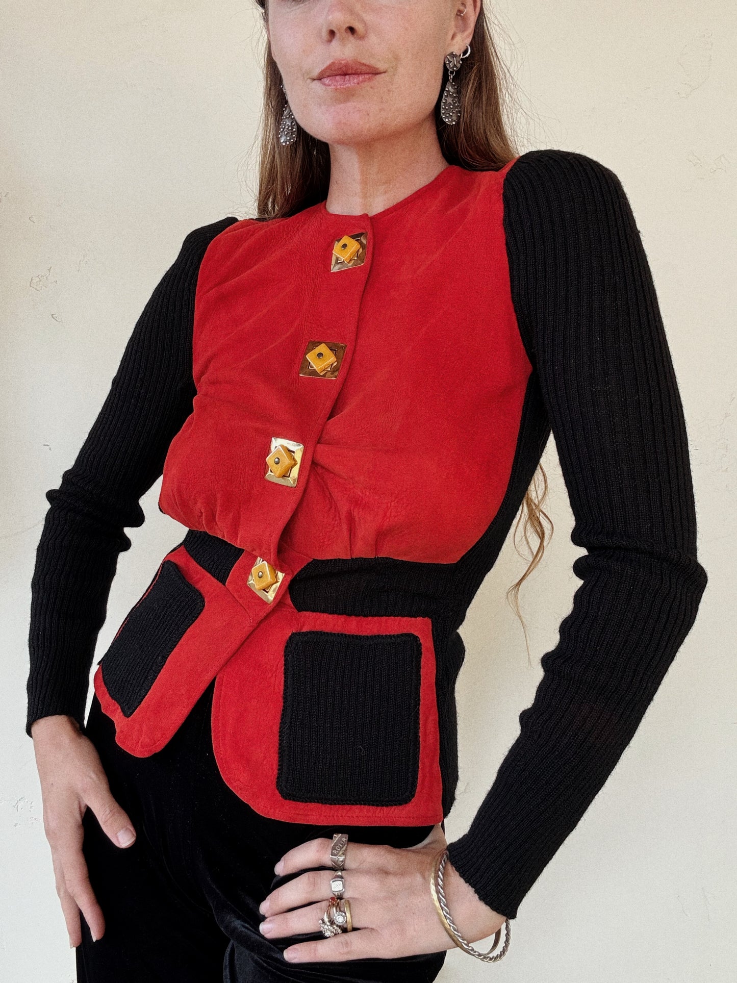 1940s Rare Sportigan Cardigan w/ Bakelite Toggle Buttons- S/M